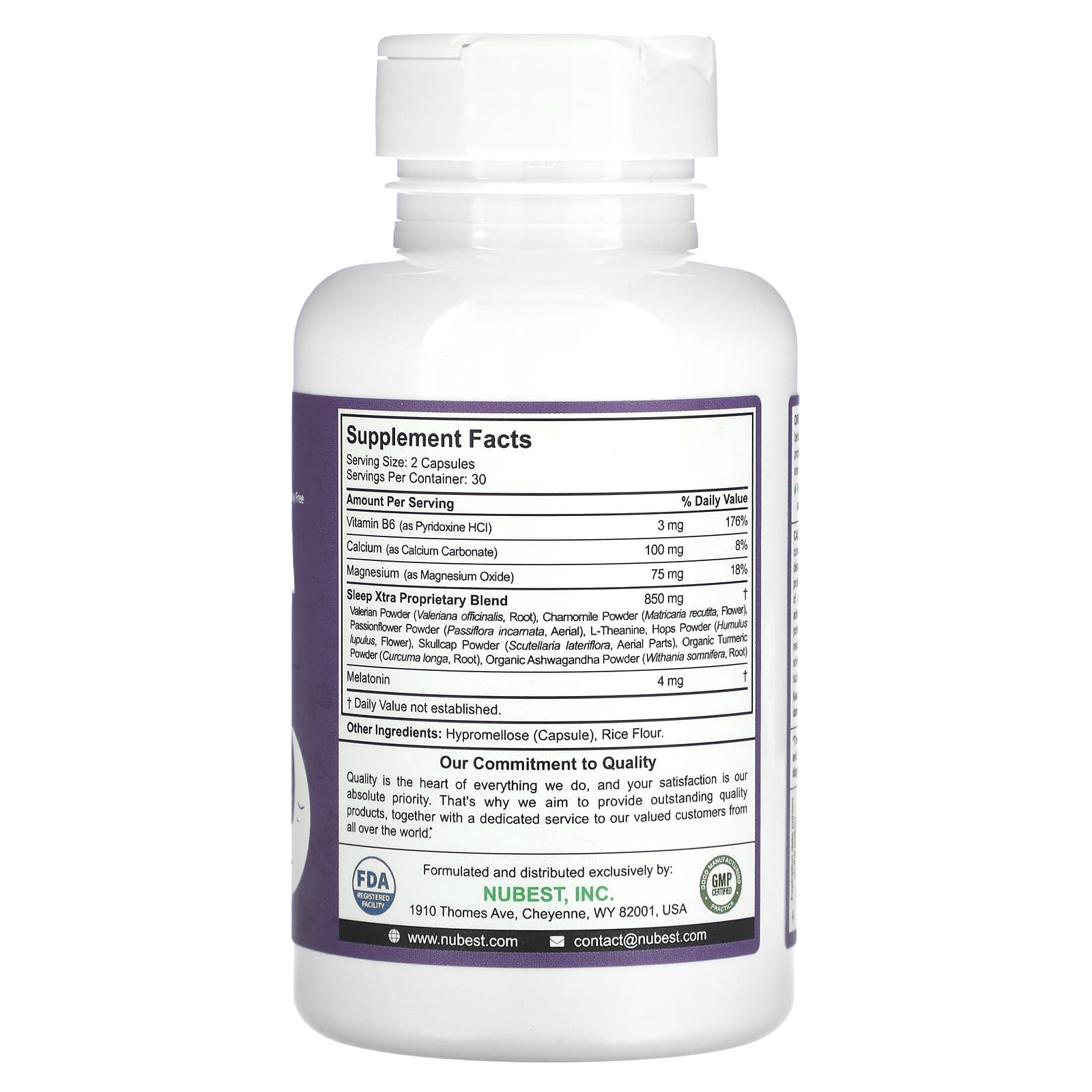 NuBest, Sleep Xtra, 60 Vegetarian Capsules - Image 2