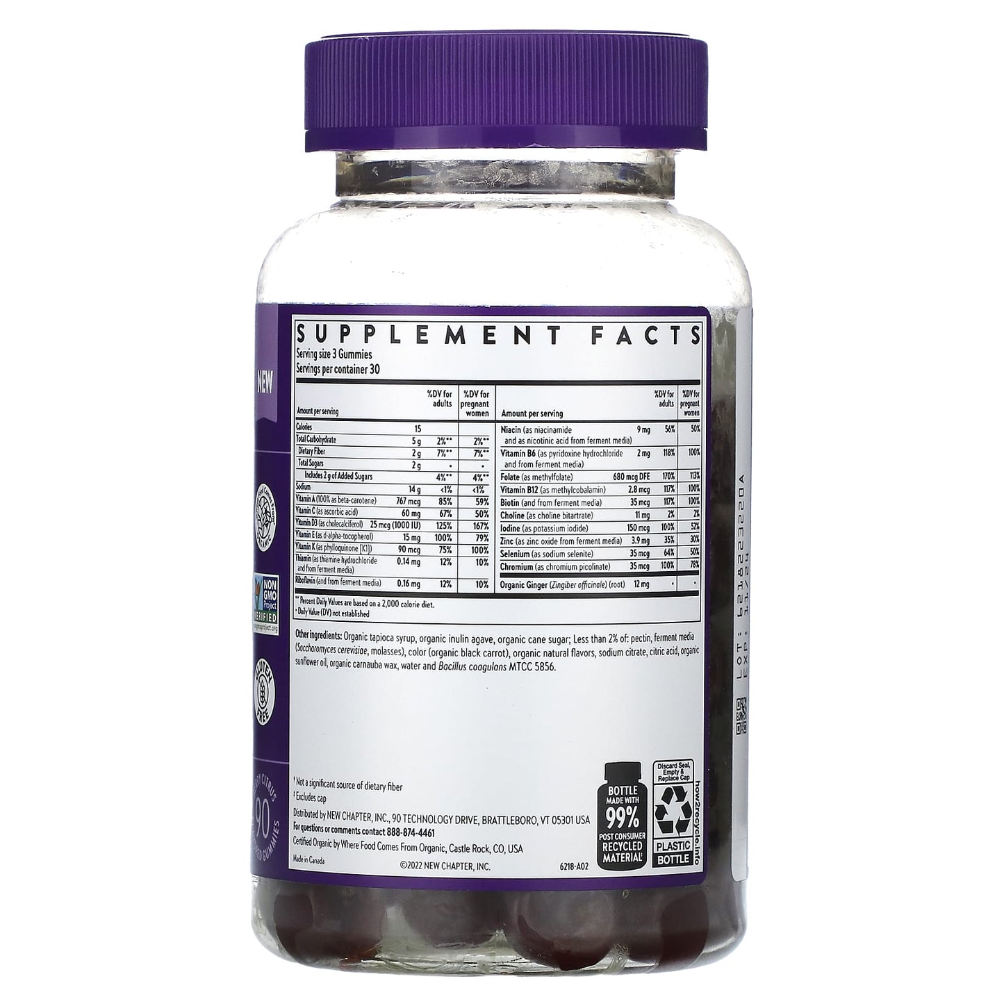 New Chapter, Prenatal Multivitamin, Berry Citrus, 90 Flavored Gummies - Image 2