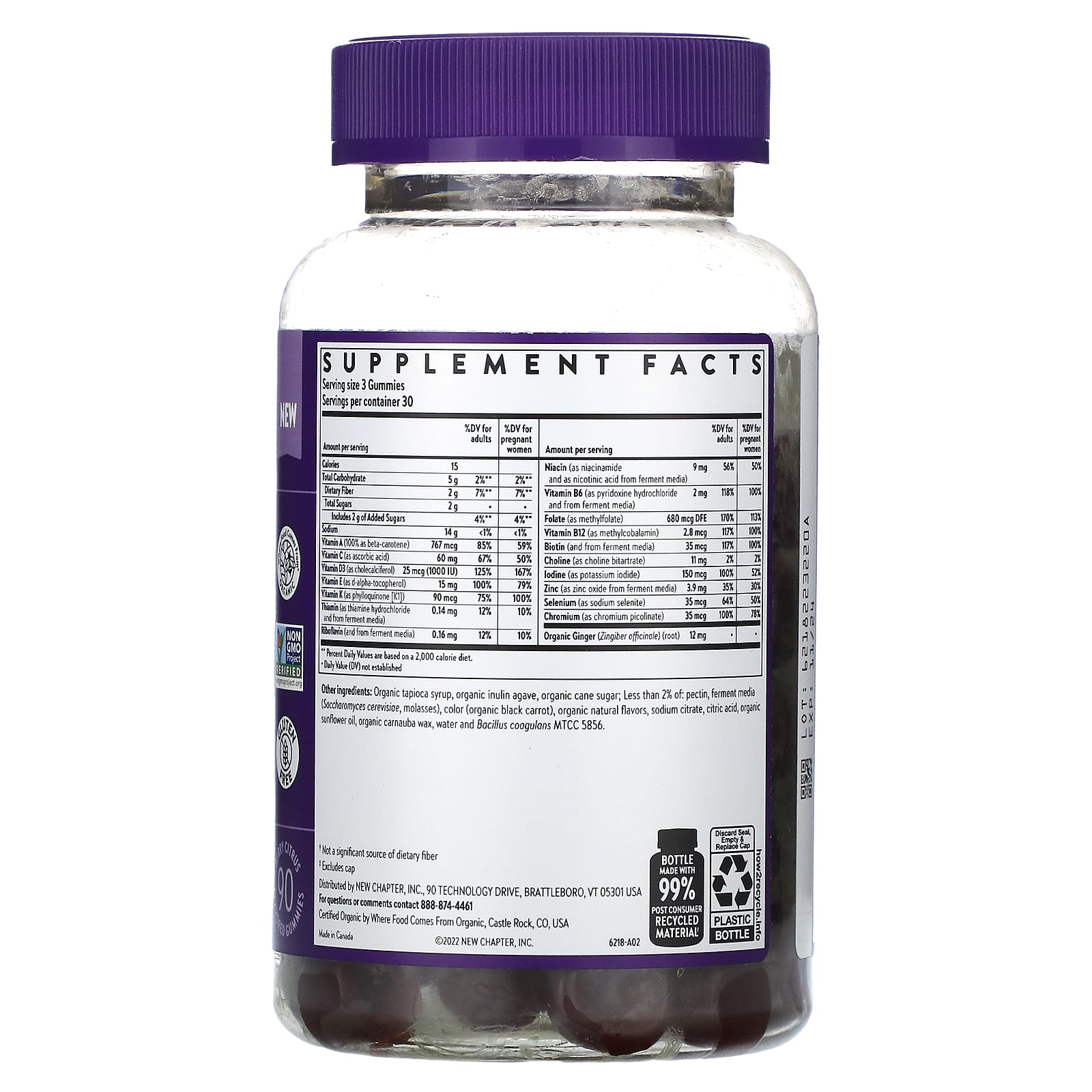 New Chapter, Prenatal Multivitamin, Berry Citrus, 90 Flavored Gummies - Image 2