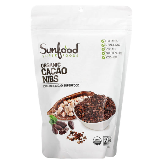 Sunfood, Organic Cacao Nibs, 8 oz (227 g) - Image 1