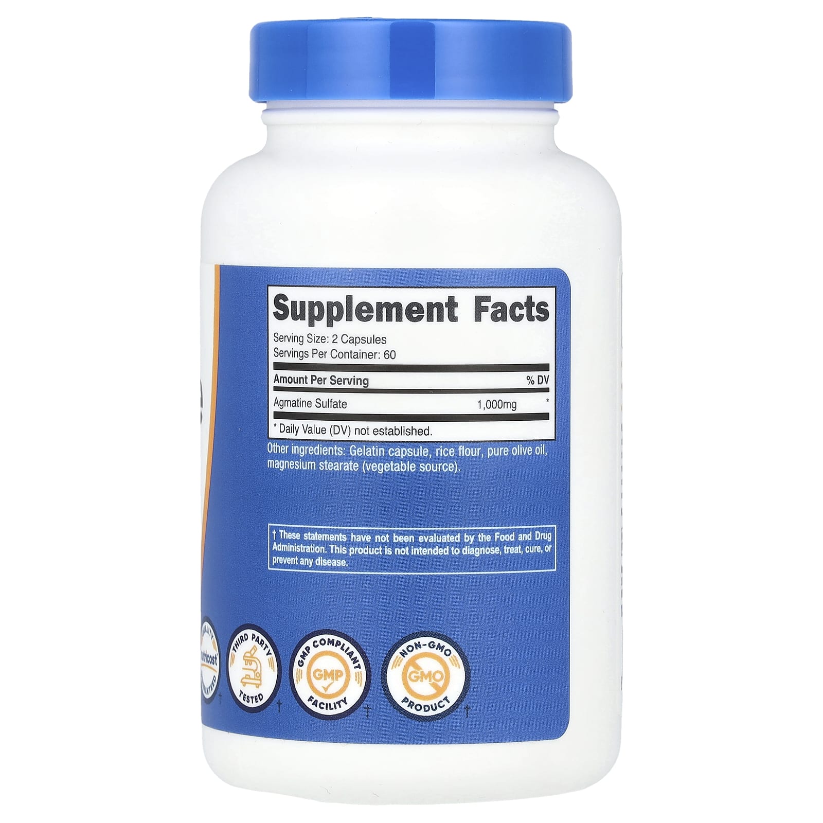 Nutricost, Agmatine Sulfate, 120 Capsules (500 mg per Capsule) - Image 2