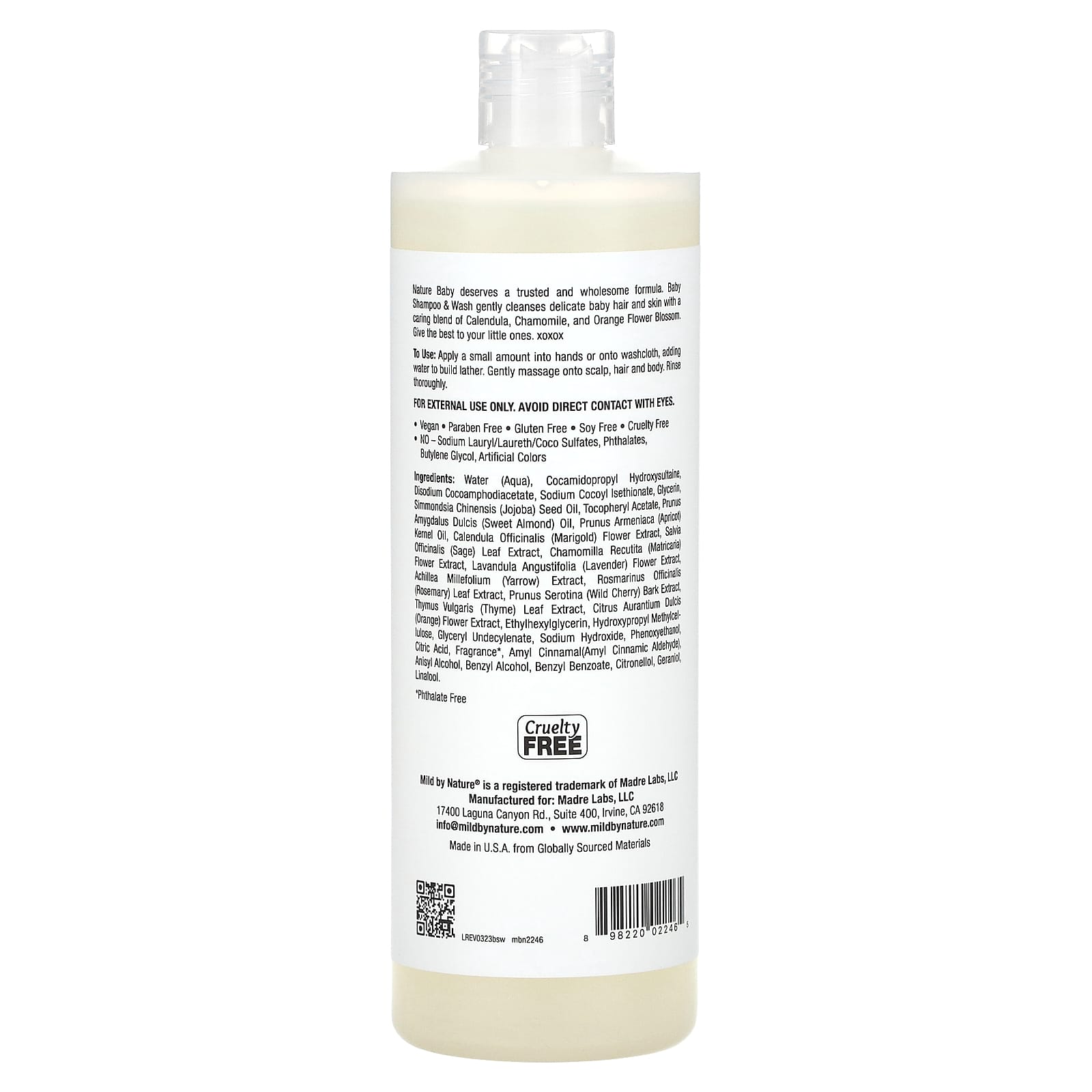 Nature Baby Shampoo & Wash by Mild By Nature, 16 fl oz - Image 2