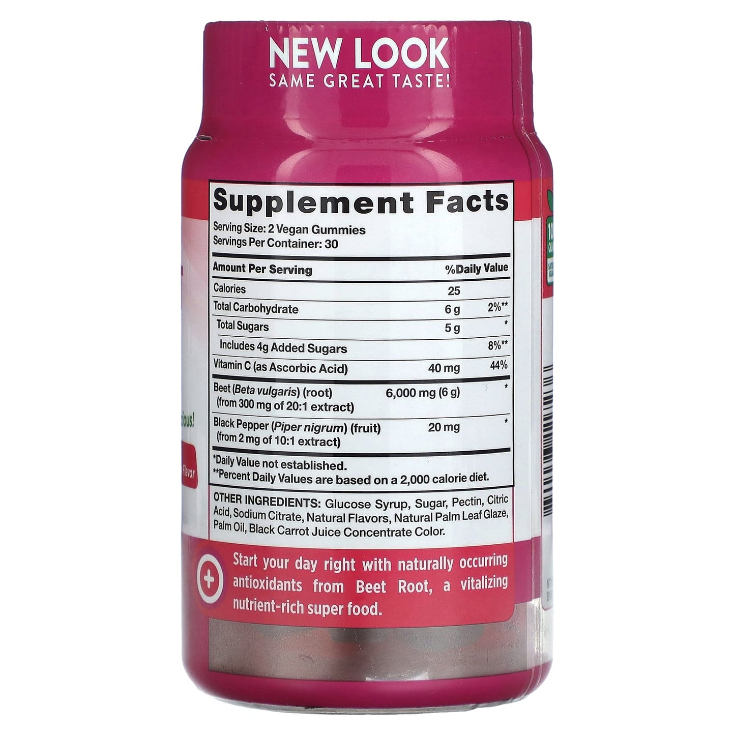 Nature's Truth, Super Food Beet Root + Black Pepper, Natural Strawberry, 60 Vegan Gummies - Image 2