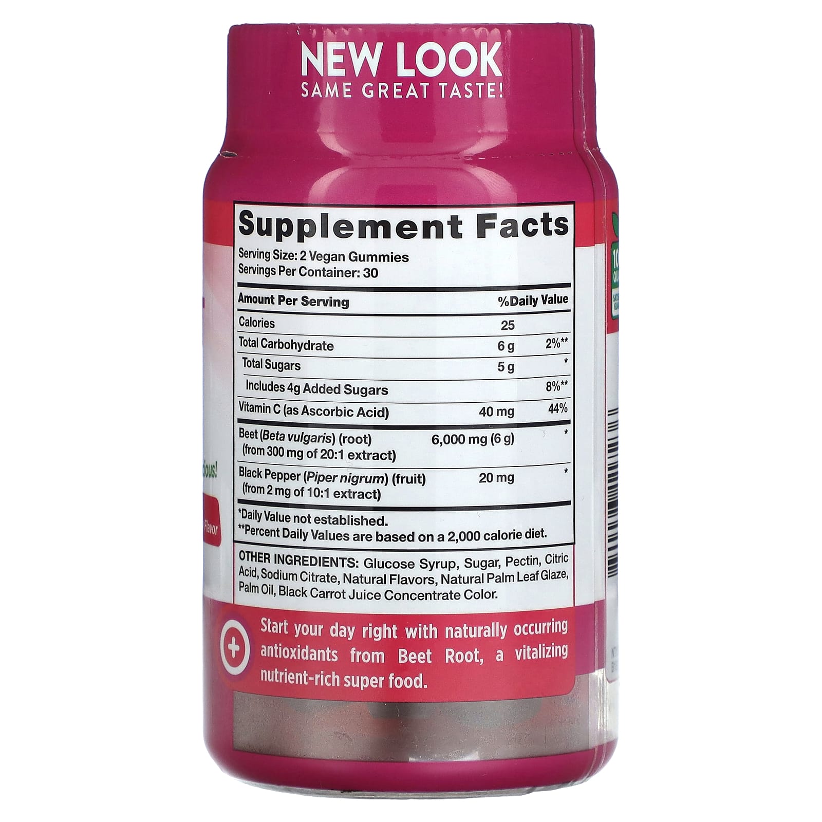 Nature's Truth, Super Food Beet Root + Black Pepper, Natural Strawberry, 60 Vegan Gummies - Image 2