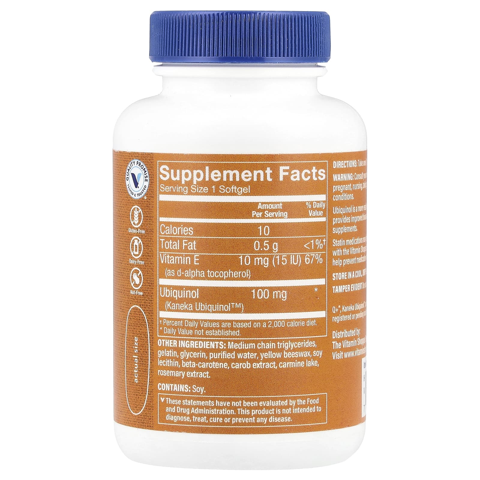 The Vitamin Shoppe, Ubiquinol CoQ-10, 60 Softgels - Image 2