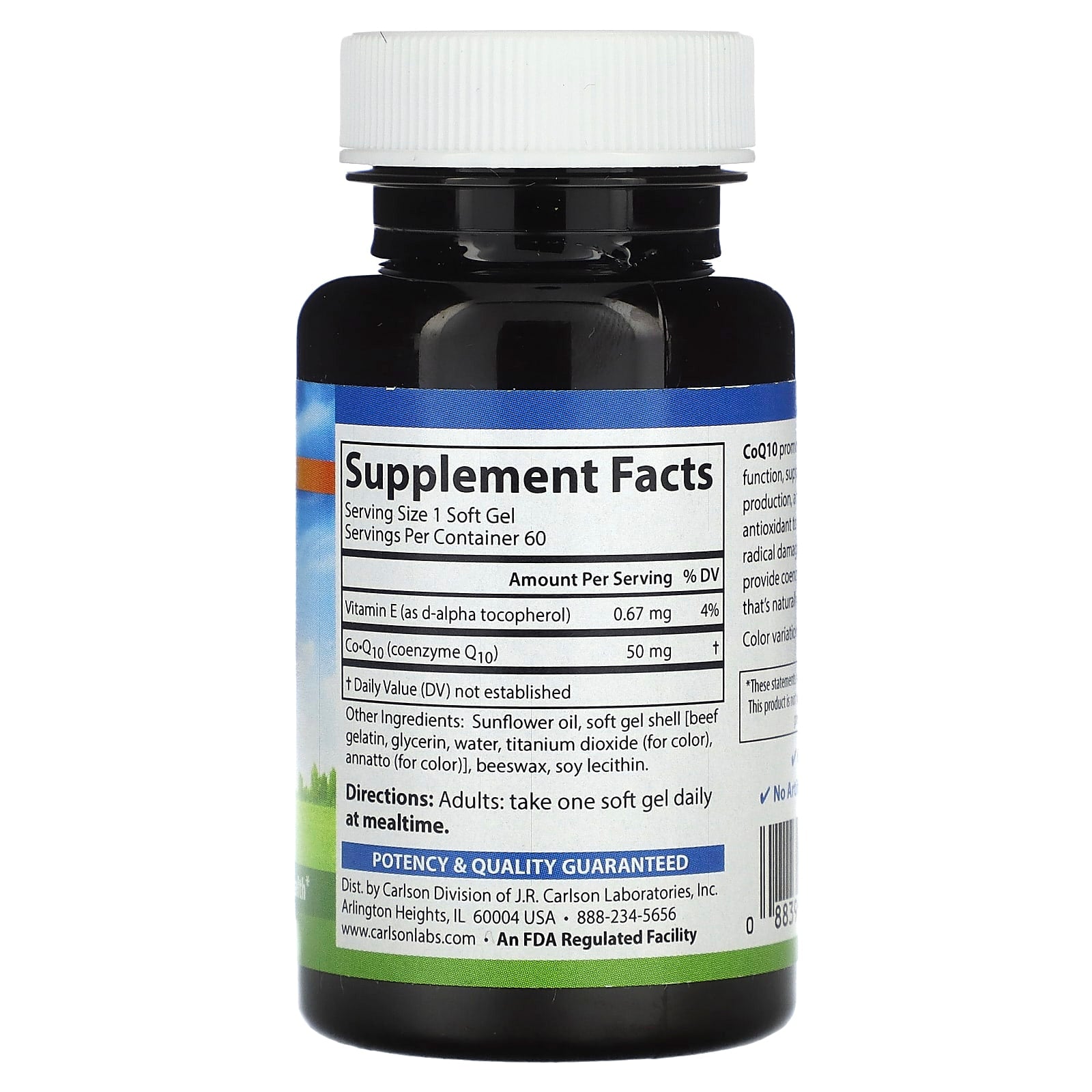 Improve Heart Health with Carlson CoQ10 50mg Soft Gels - Image 2
