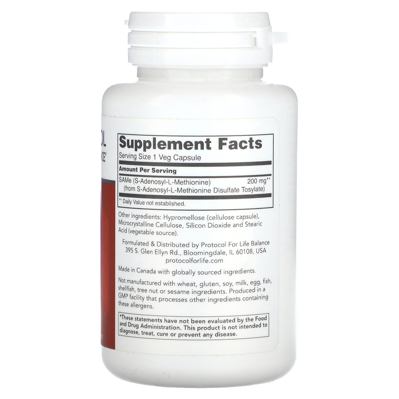 Protocol for Life Balance, SAMe , 200 mg, 60 Veg Capsules - Image 2