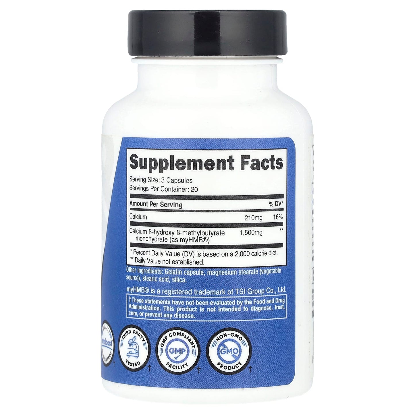 Nutricost, Performance, myHMB®, 60 Capsules (500 mg per Capsule) - Image 2