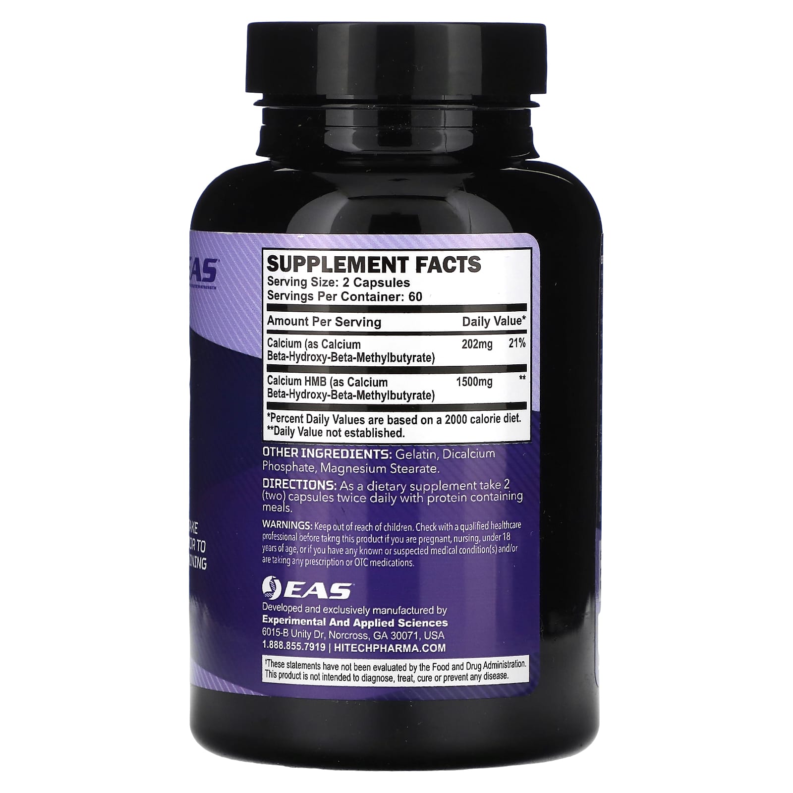 EAS HMB 750mg Capsules for Intense Training & Faster Recovery - Image 2