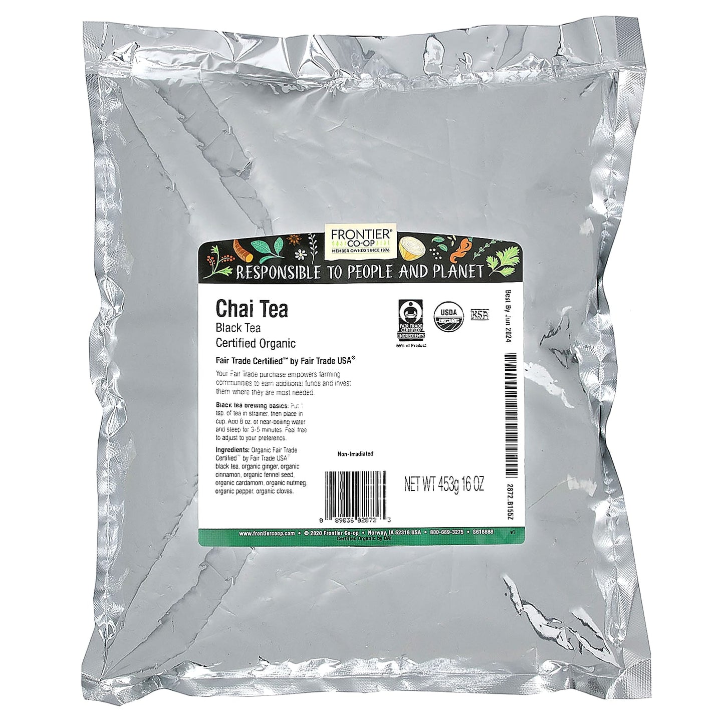 Fair Trade Organic Chai Tea by Frontier Co-op, 16 oz - Image 2