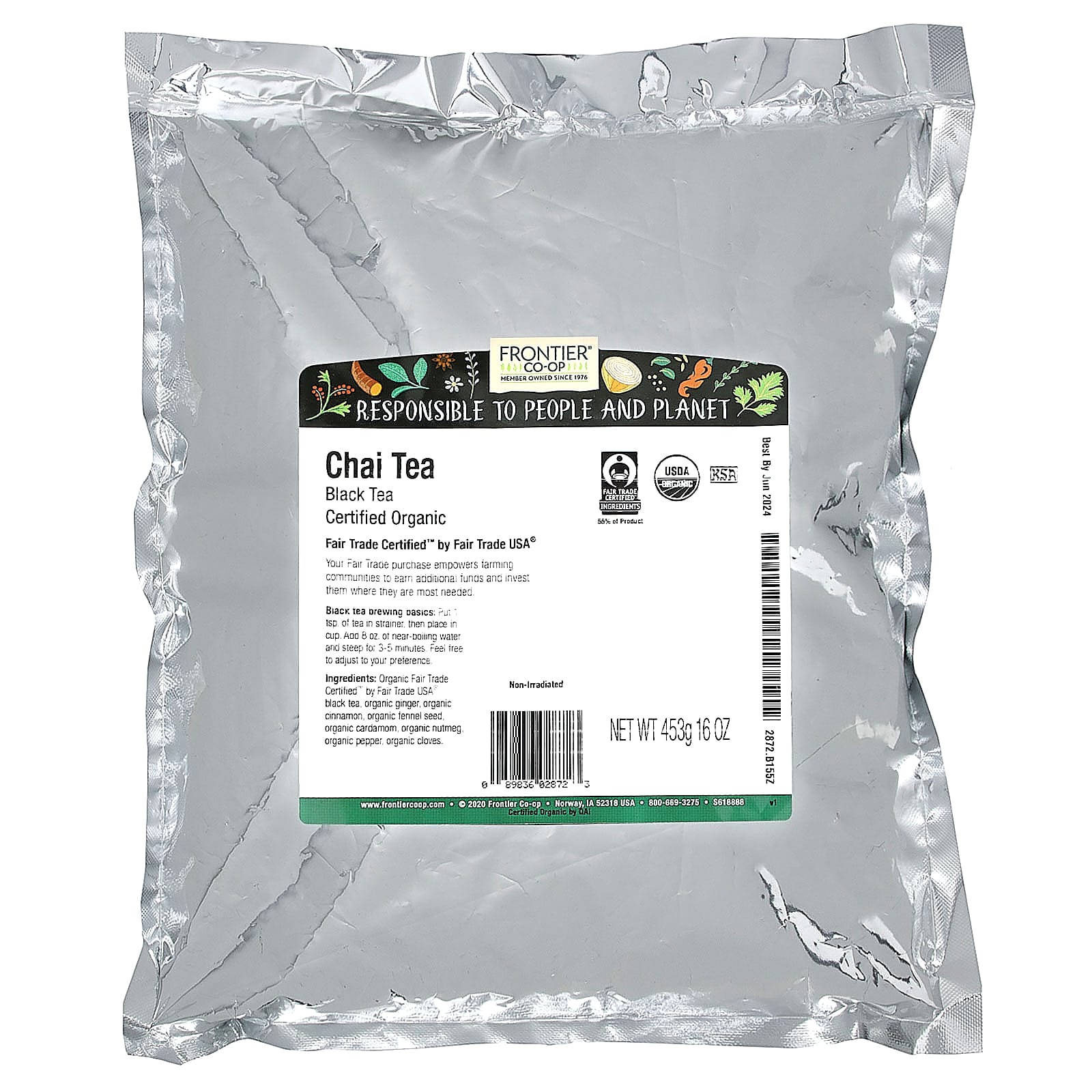 Fair Trade Organic Chai Tea by Frontier Co-op, 16 oz - Image 2