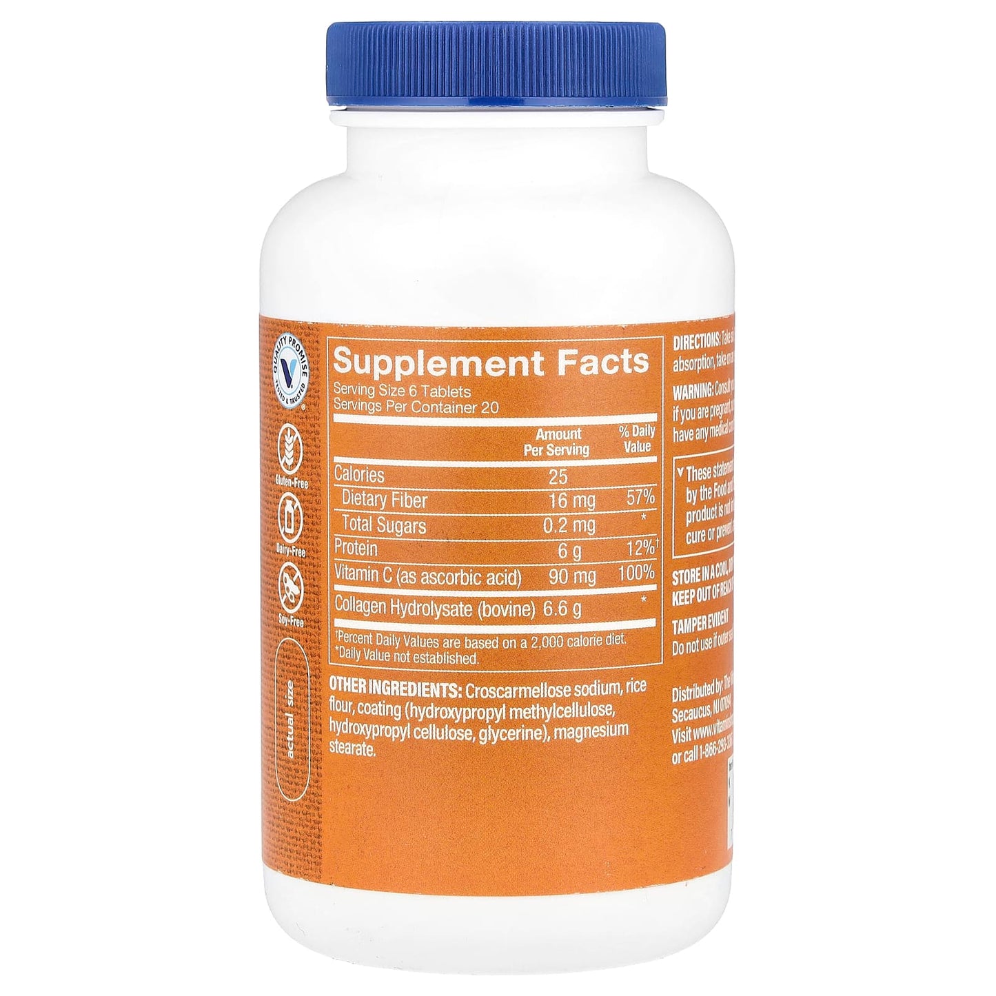 The Vitamin Shoppe, Collagen + Vitamin C, 120 Tablets - Image 2