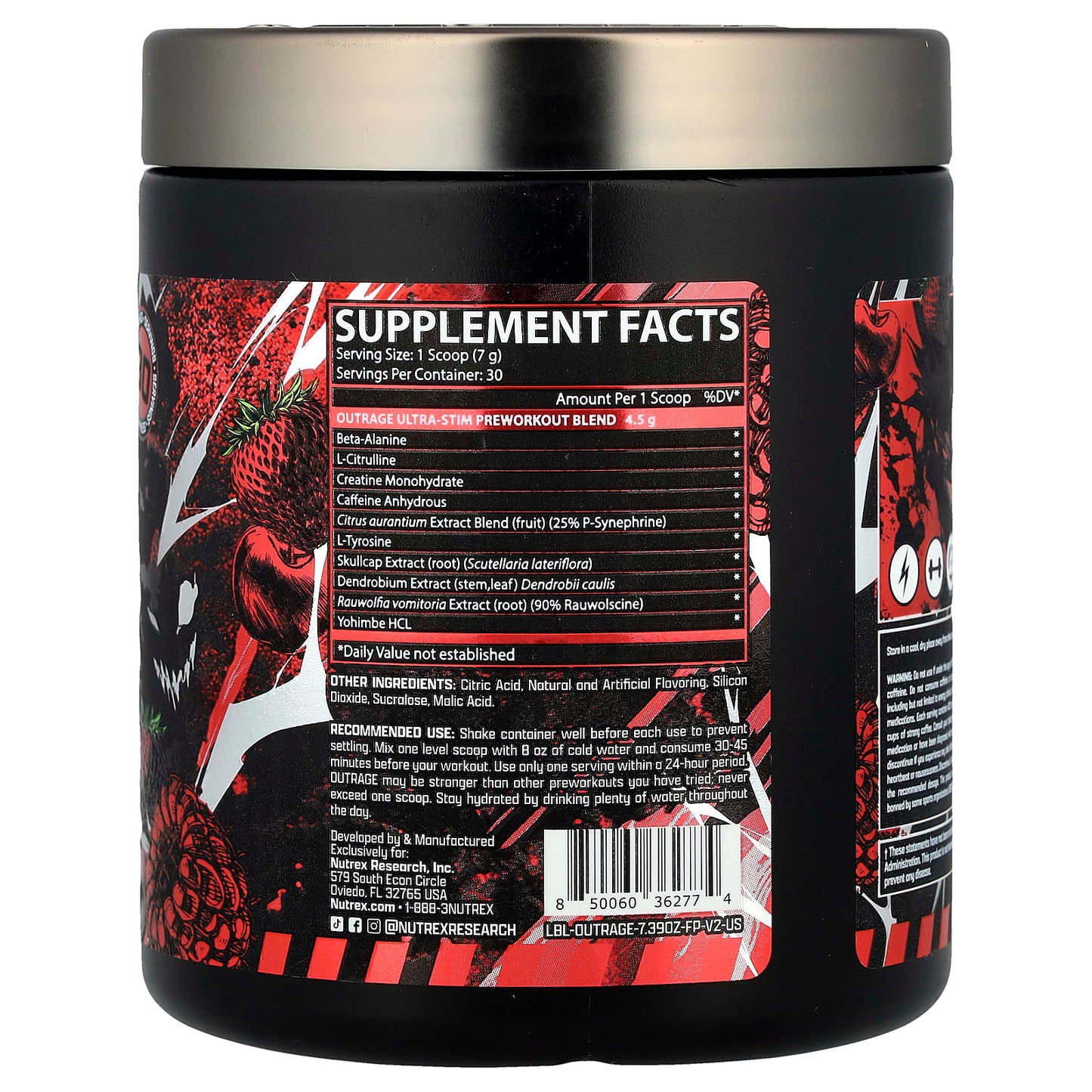 Nutrex Research, Outrage, Ultra Stim Pre Workout, Fruit Punch, 7.39 oz (209.64 g) - Image 2