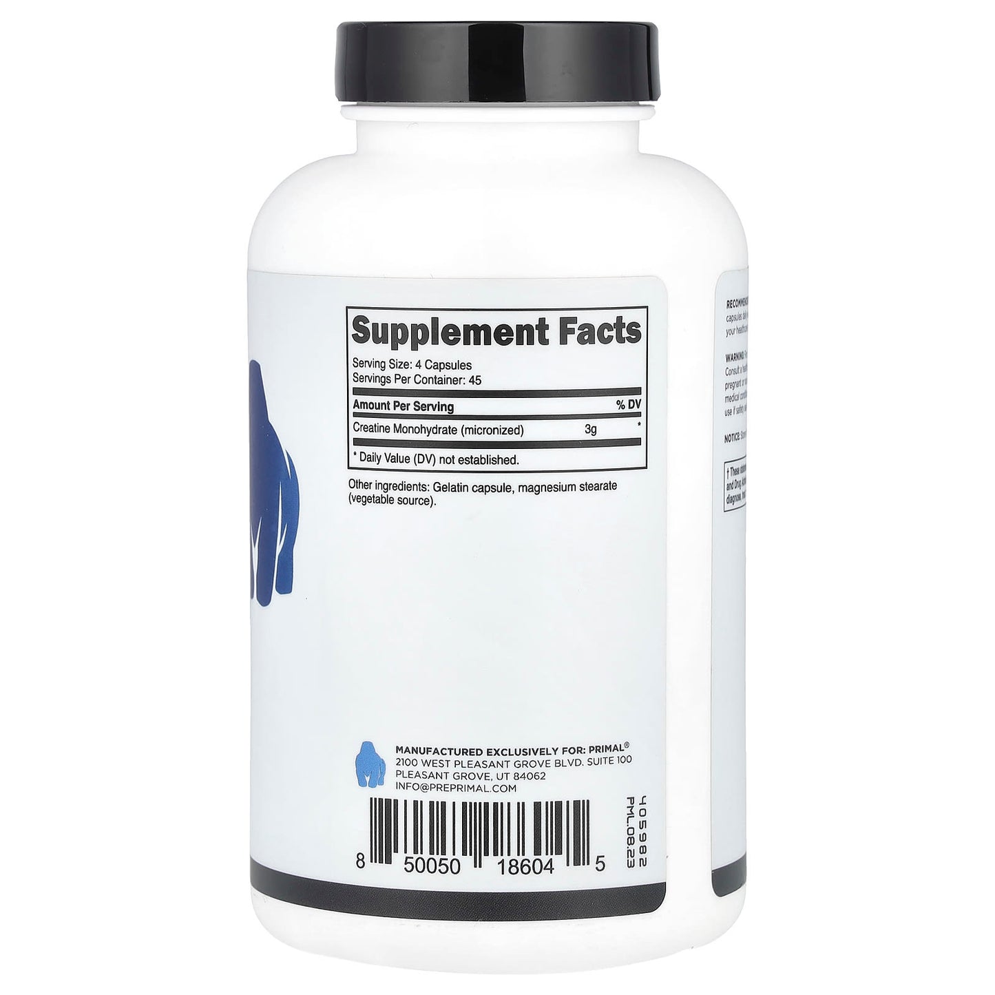 PrePrimal, Creatine, 180 Capsules (0.75 g per Capsule) - Image 2