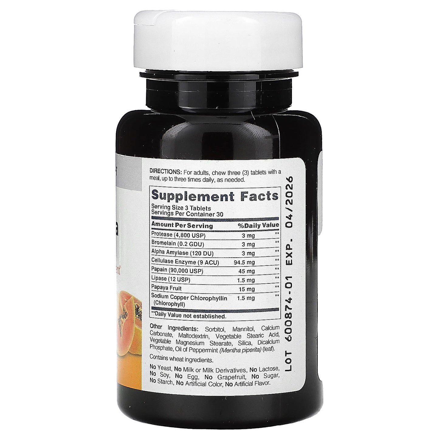 American Health Super Papaya Enzyme Plus Digestive Aid, 90 Tablets - Image 2