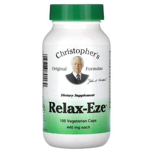 Relax-Eze by Christopher's Original Formulas, 100% Vegetarian Capsules for Stress Relief - Image 1