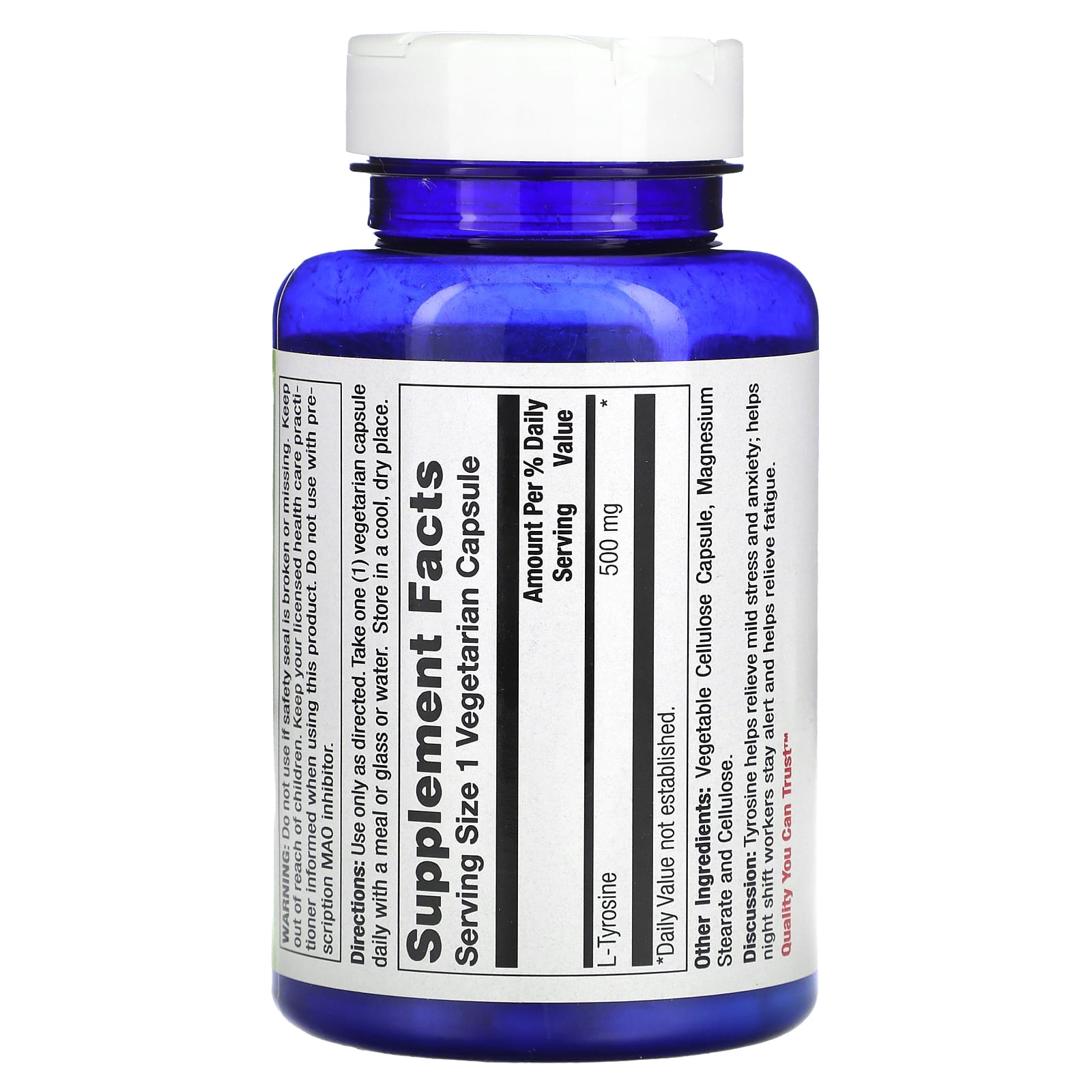 Nature's Life, L-Tyrosine, 500 mg, 100 Vegetarian Capsules - Image 2