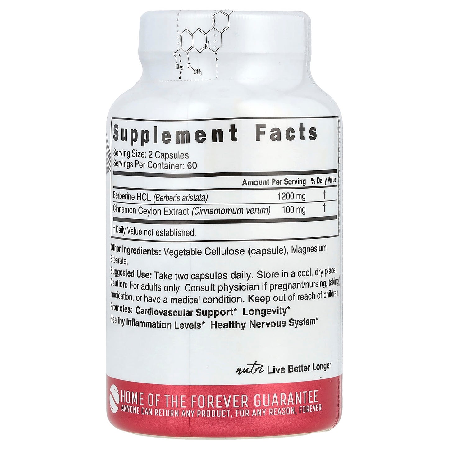 Nutri, Berberine+, Cinnamon Ceylon, 120 Vegan Capsules - Image 2