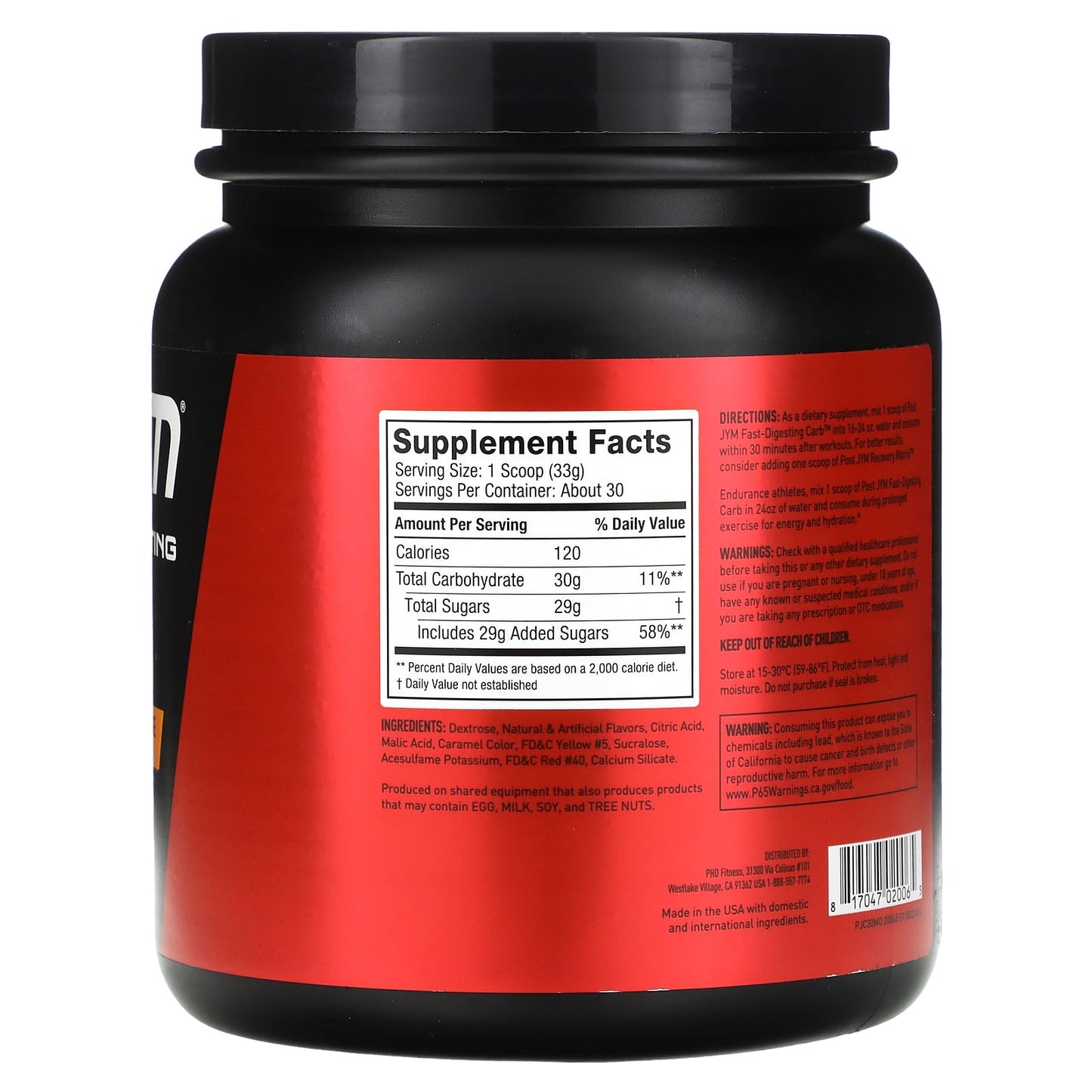 Post JYM Fast-Digesting Carb by JYM Supplement Science, 2.2 lbs - Image 2