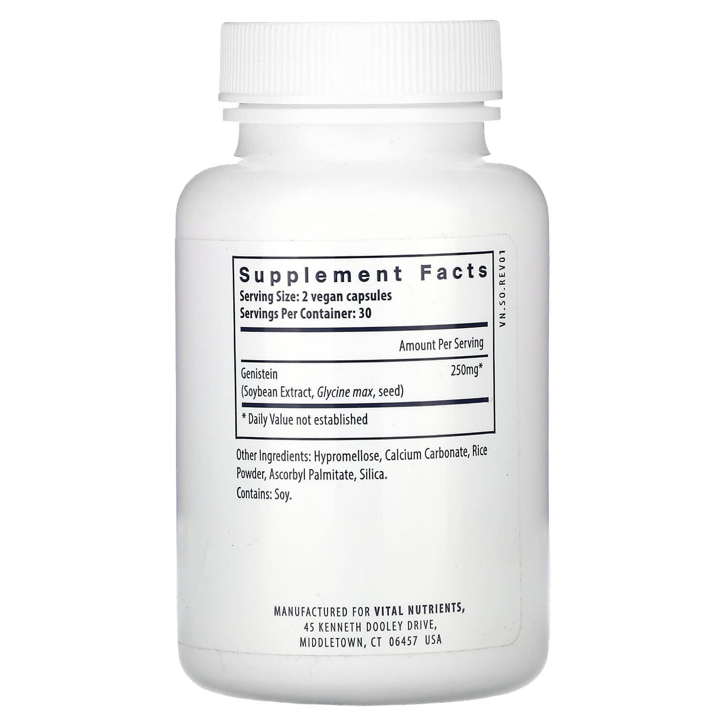 Vital Nutrients, Genistein, 60  Vegan Capsules (125 mg per Capsule) - Image 2