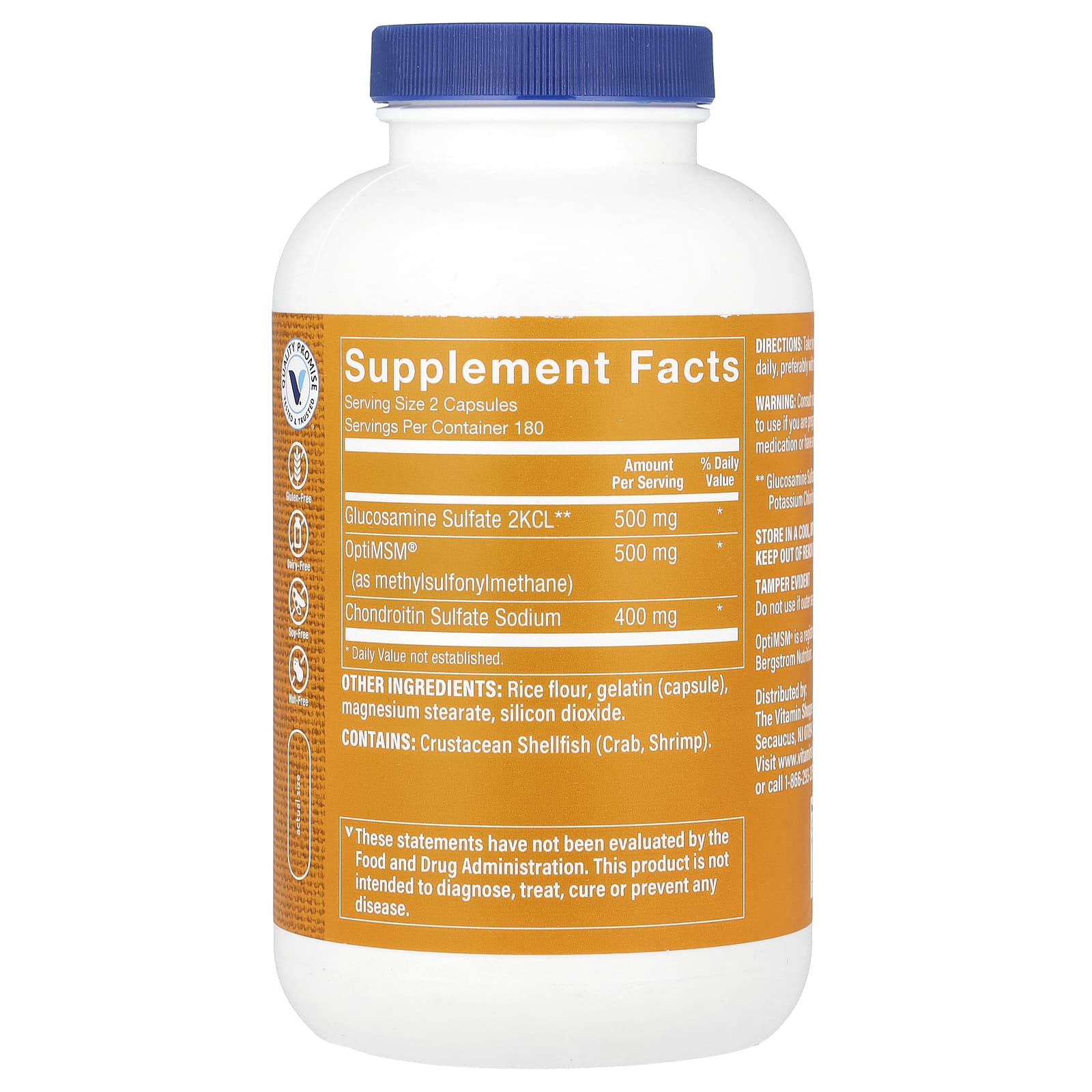 The Vitamin Shoppe, Glucosamine Chondroitin MSM, 360 Capsules - Image 2
