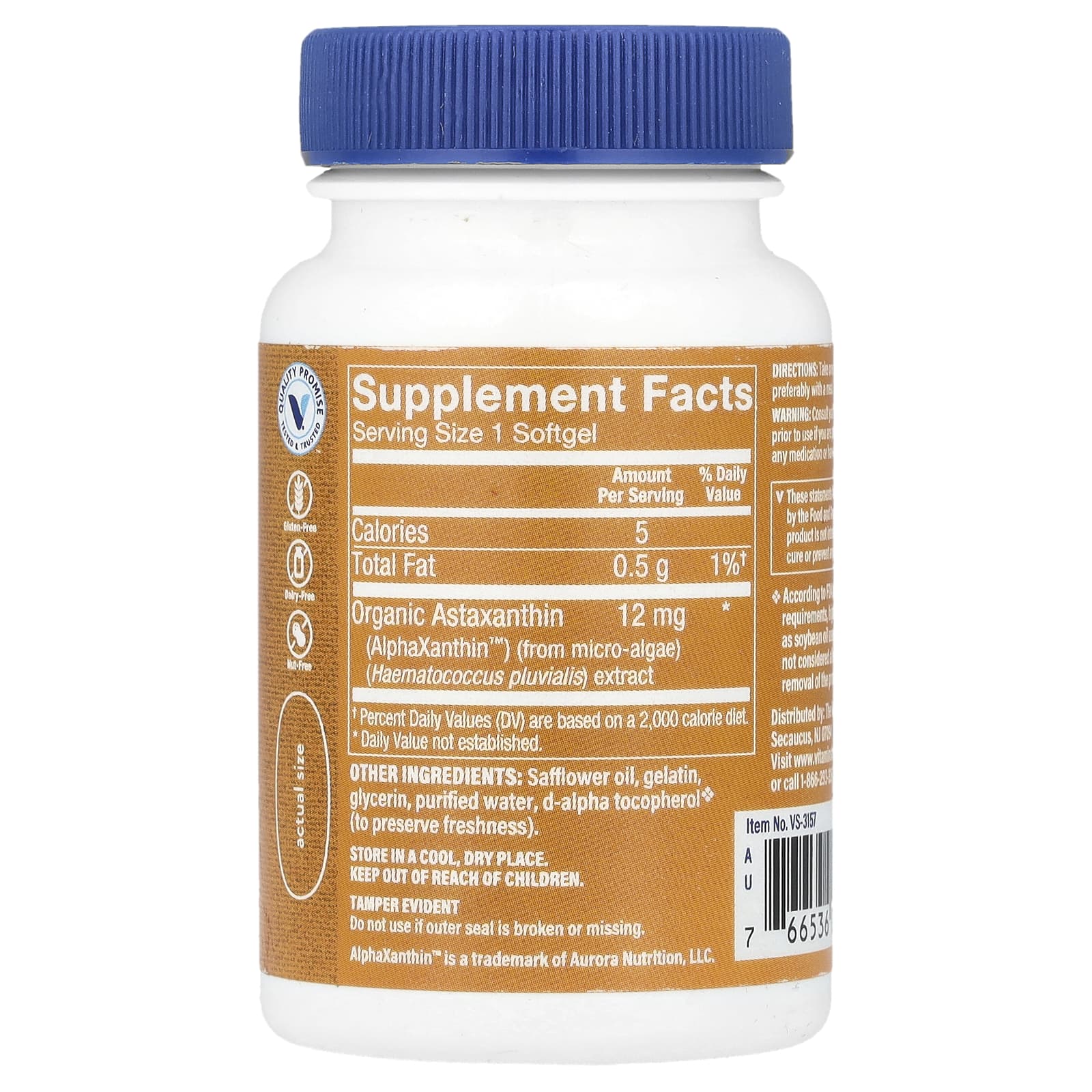The Vitamin Shoppe, Astaxanthin, 12 mg, 60 Softgels - Image 2