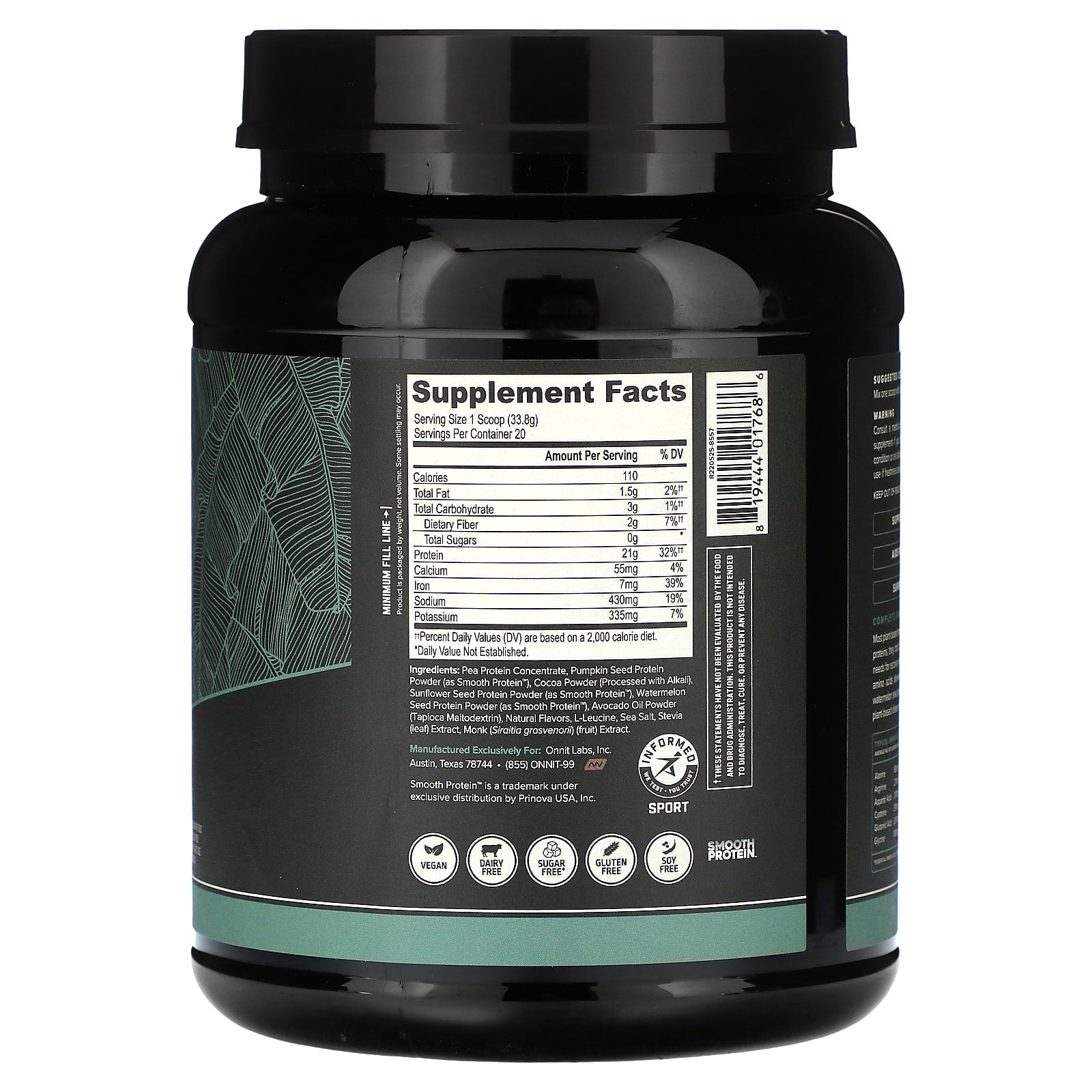 Onnit, Plant Based Protein, Chocolate, 1.5 lb (676 g) - Image 2