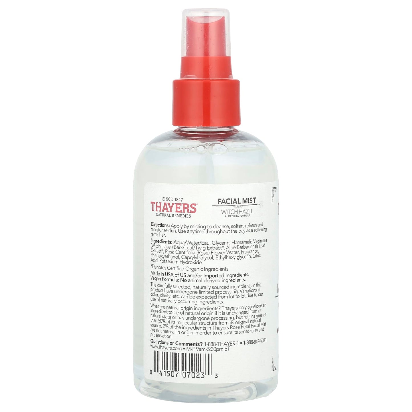 Thayers, Witch Hazel Facial Mist, Alcohol-Free, Rose Petal, 8 fl oz (237 ml) - Image 2