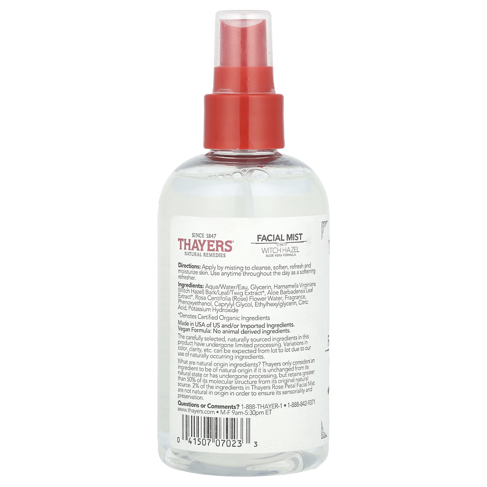 Thayers, Witch Hazel Facial Mist, Alcohol-Free, Rose Petal, 8 fl oz (237 ml) - Image 2