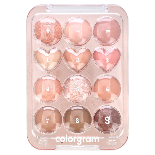 Colorgram 10-Piece Eyeshadow Palette in Peach & Coral Shades - Image 1