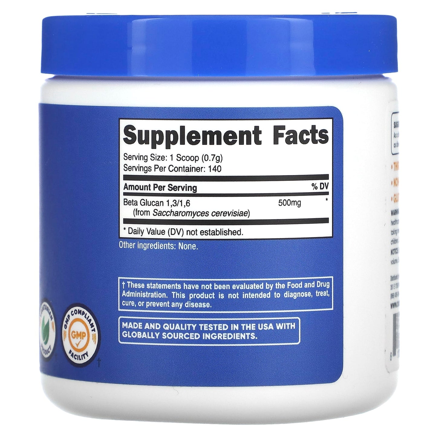 Nutricost, Beta Glucan 1,3/1,6, Unflavored, 3.5 oz (100 g) - Image 2