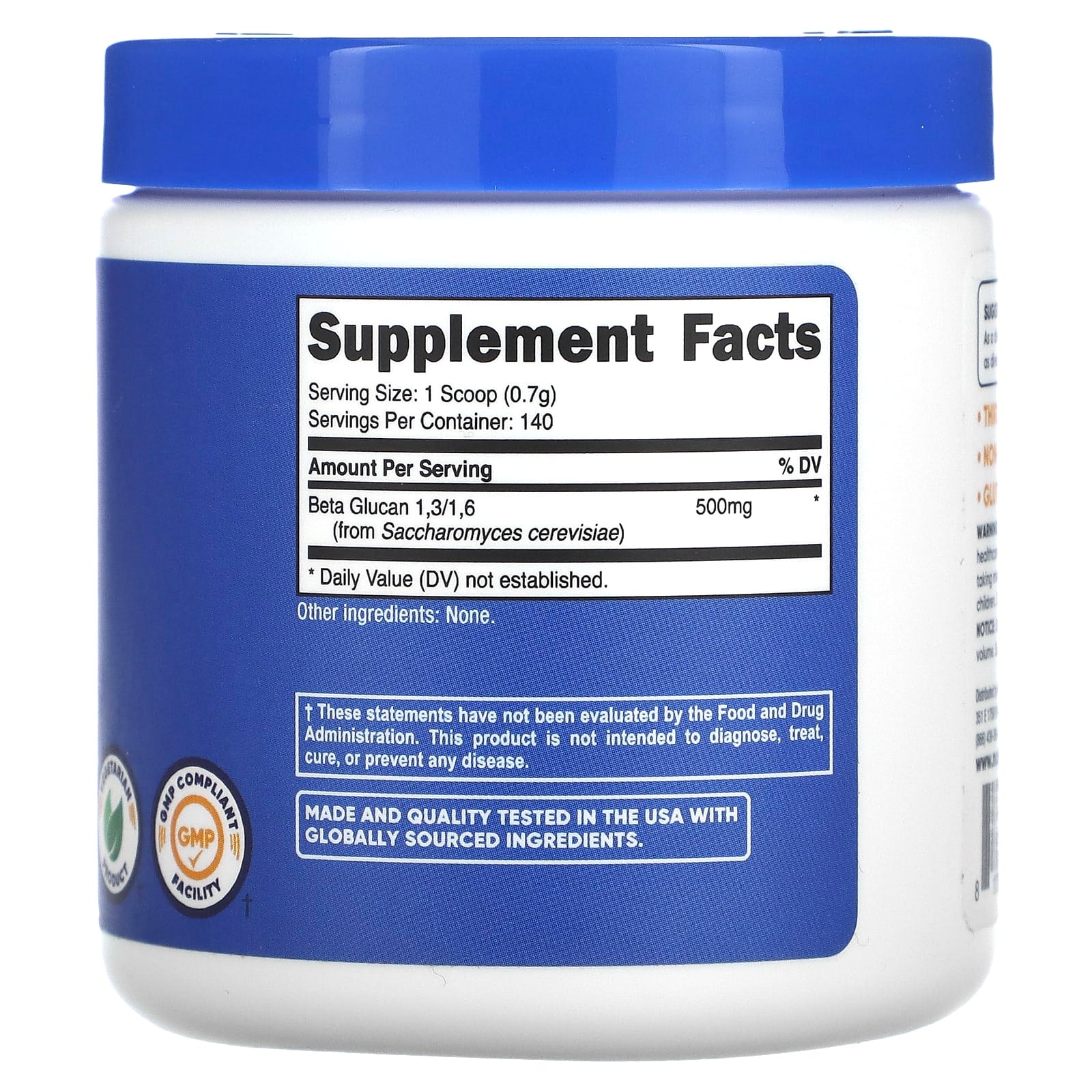 Nutricost, Beta Glucan 1,3/1,6, Unflavored, 3.5 oz (100 g) - Image 2