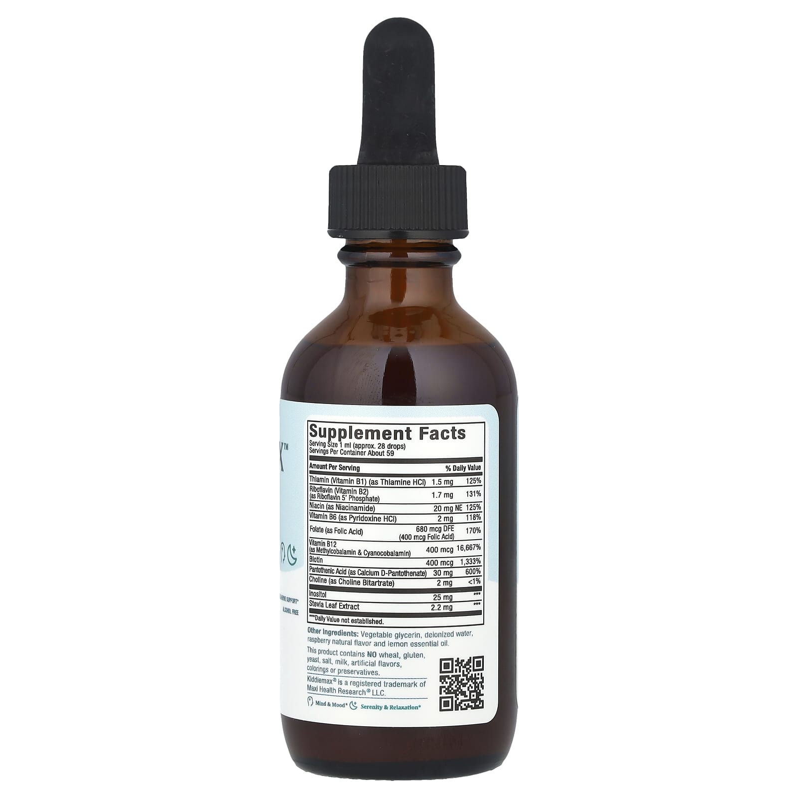 Maxi Health, KiddieMax® Liquid B-Complex™, Natural Berry, 2 fl oz (59 ml) - Image 2
