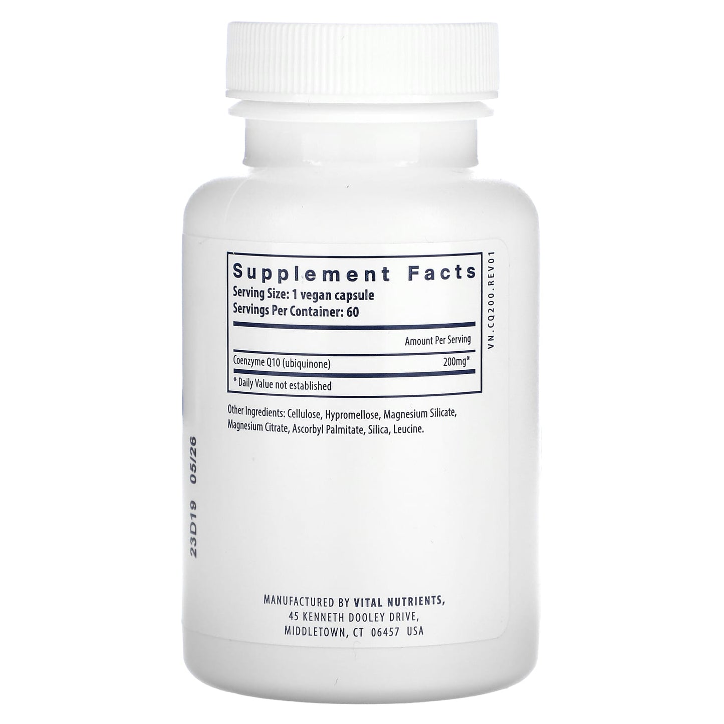 Vital Nutrients, Coenzyme Q10, 200 mg, 60 Vegan Capsules - Image 2