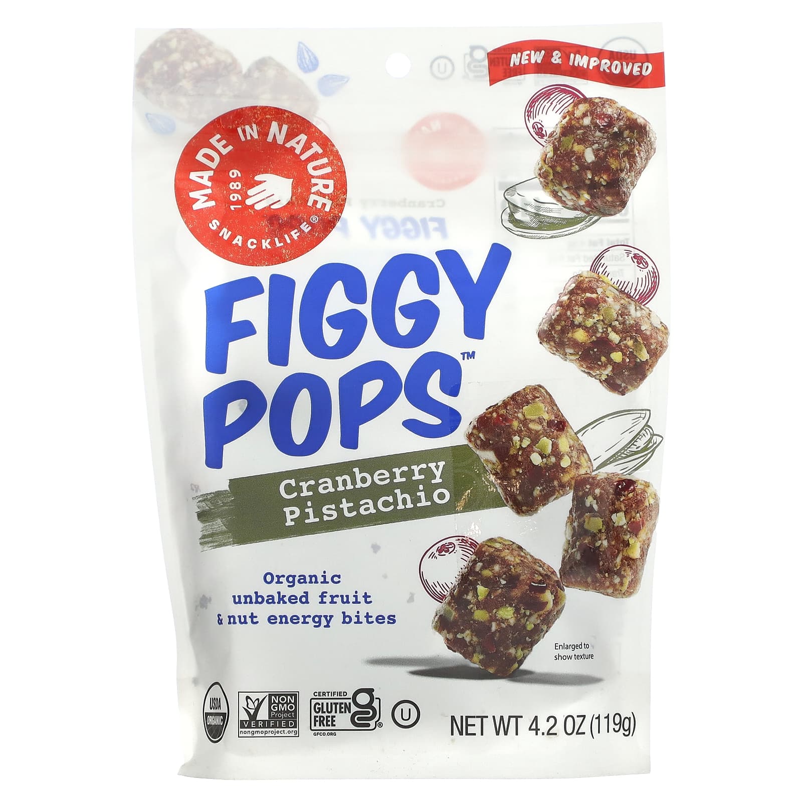 Made in Nature, Figgy Pops, Cranberry Pistachio, 4.2 oz (119 g) - Image 1