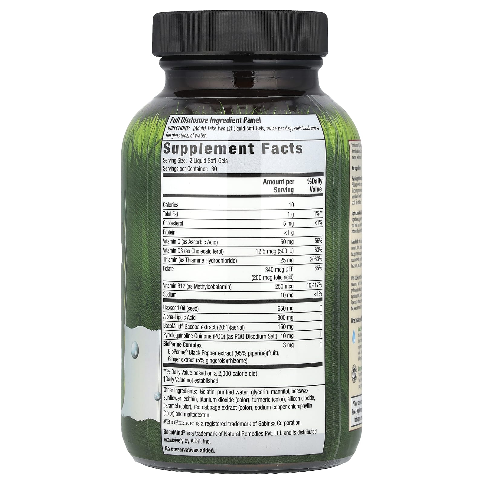 Irwin Naturals PQQ Brain Health Supplement with ALA & BacoMind - Image 2