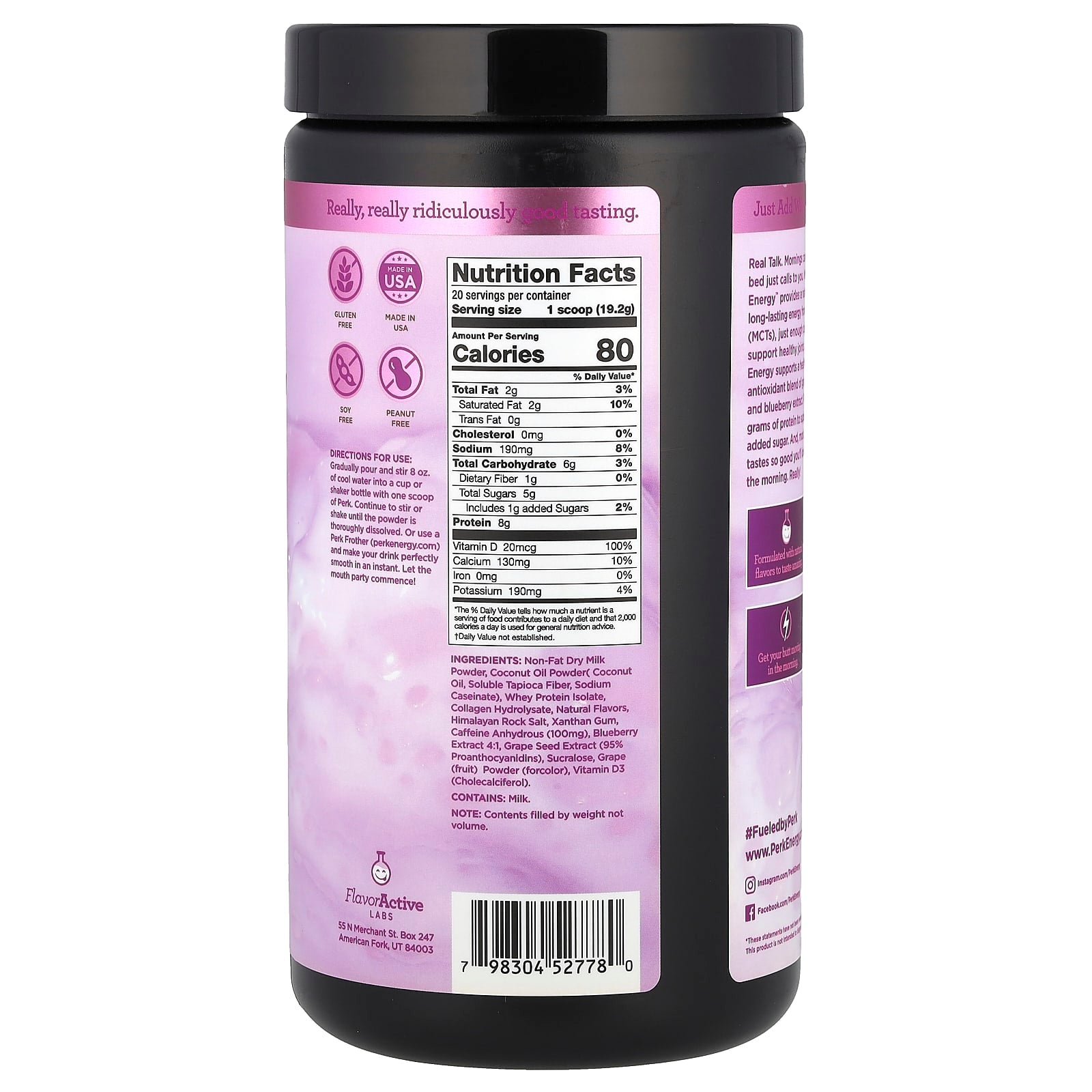 Perk Energy, Berries and Cream, 13.55 oz (384 g) - Image 2