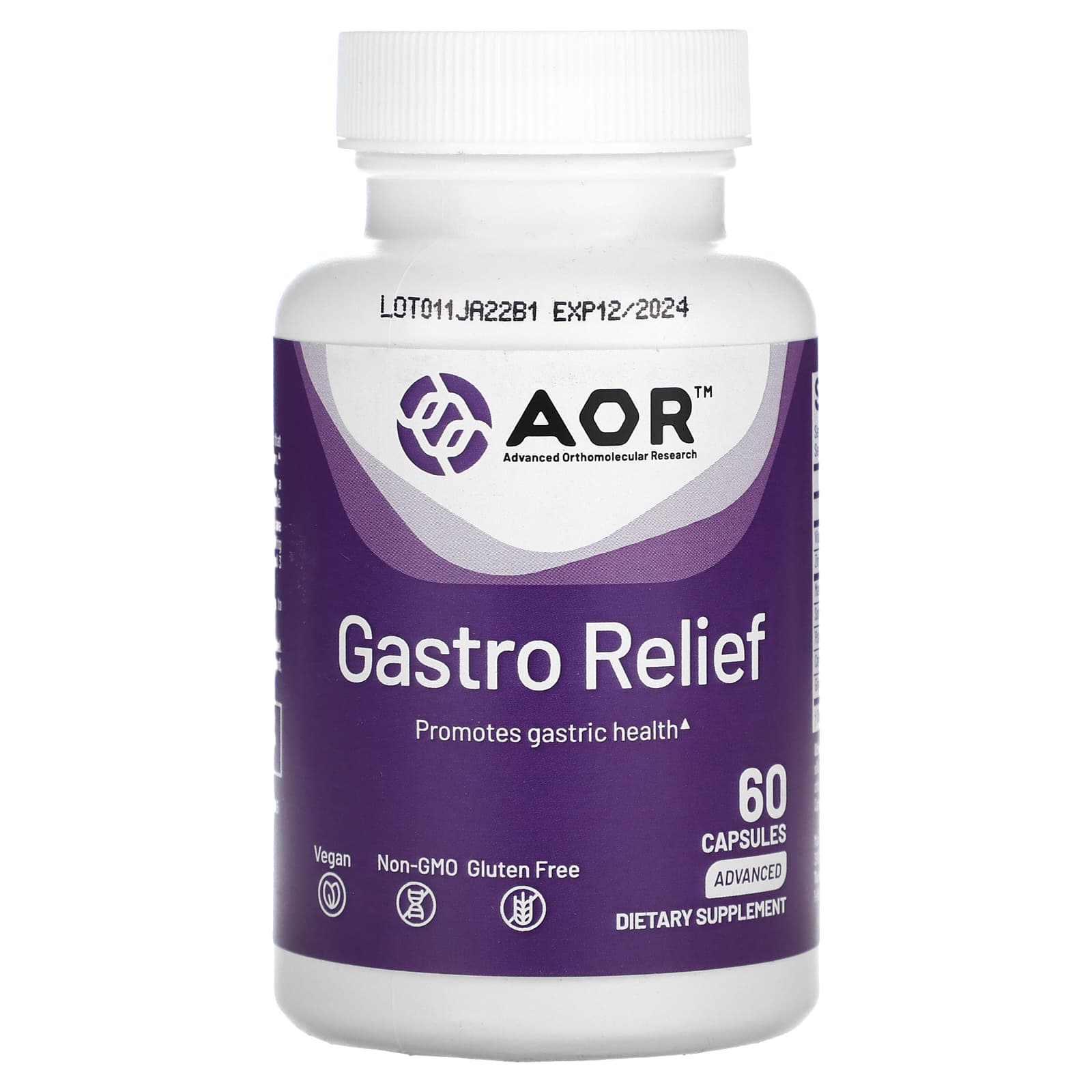 AOR Gastro Relief, Advanced Gastric Health Supplement, 60 Capsules - Image 1