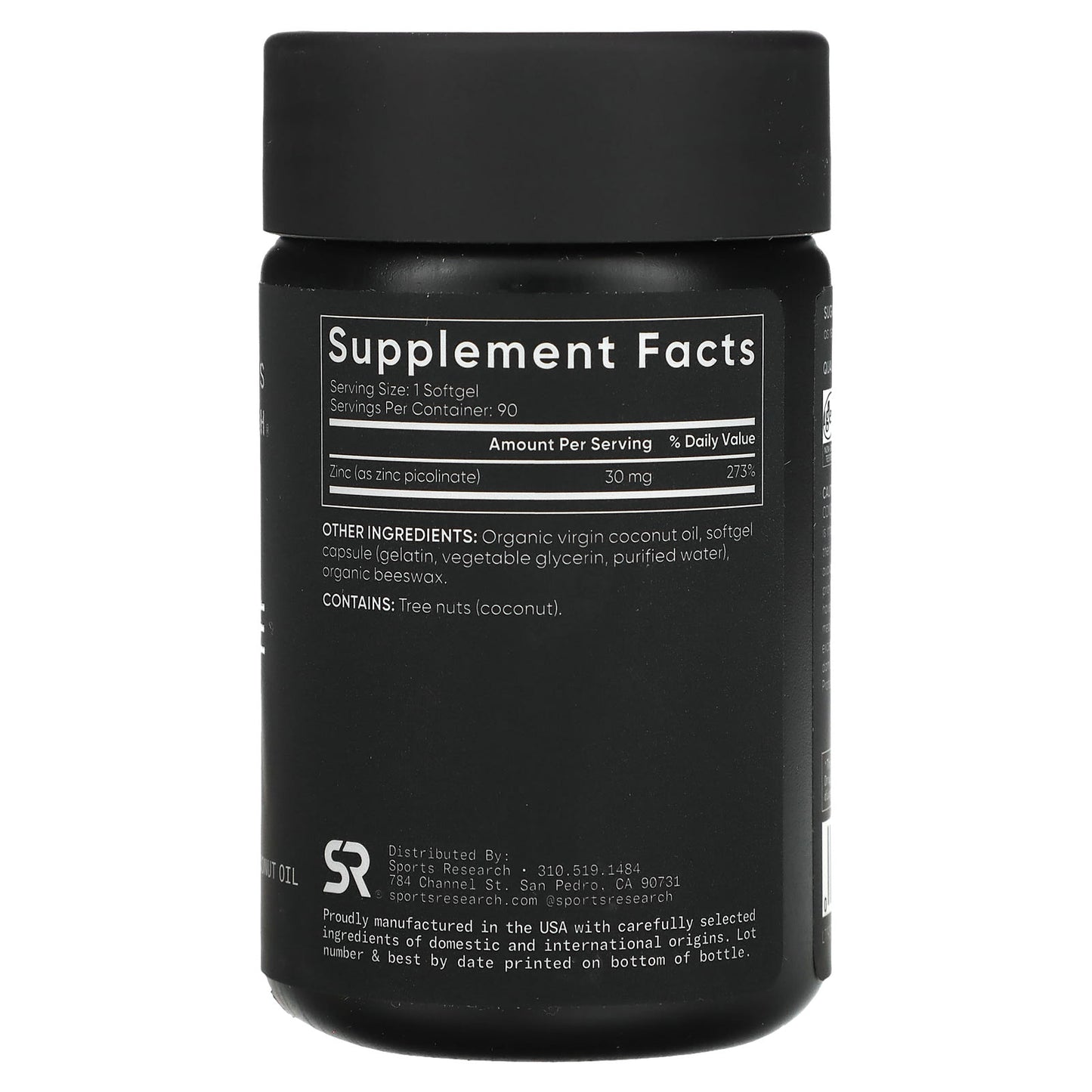 Sports Research, Zinc Picolinate, High Potency, 30 mg, 90 Softgels - Image 2