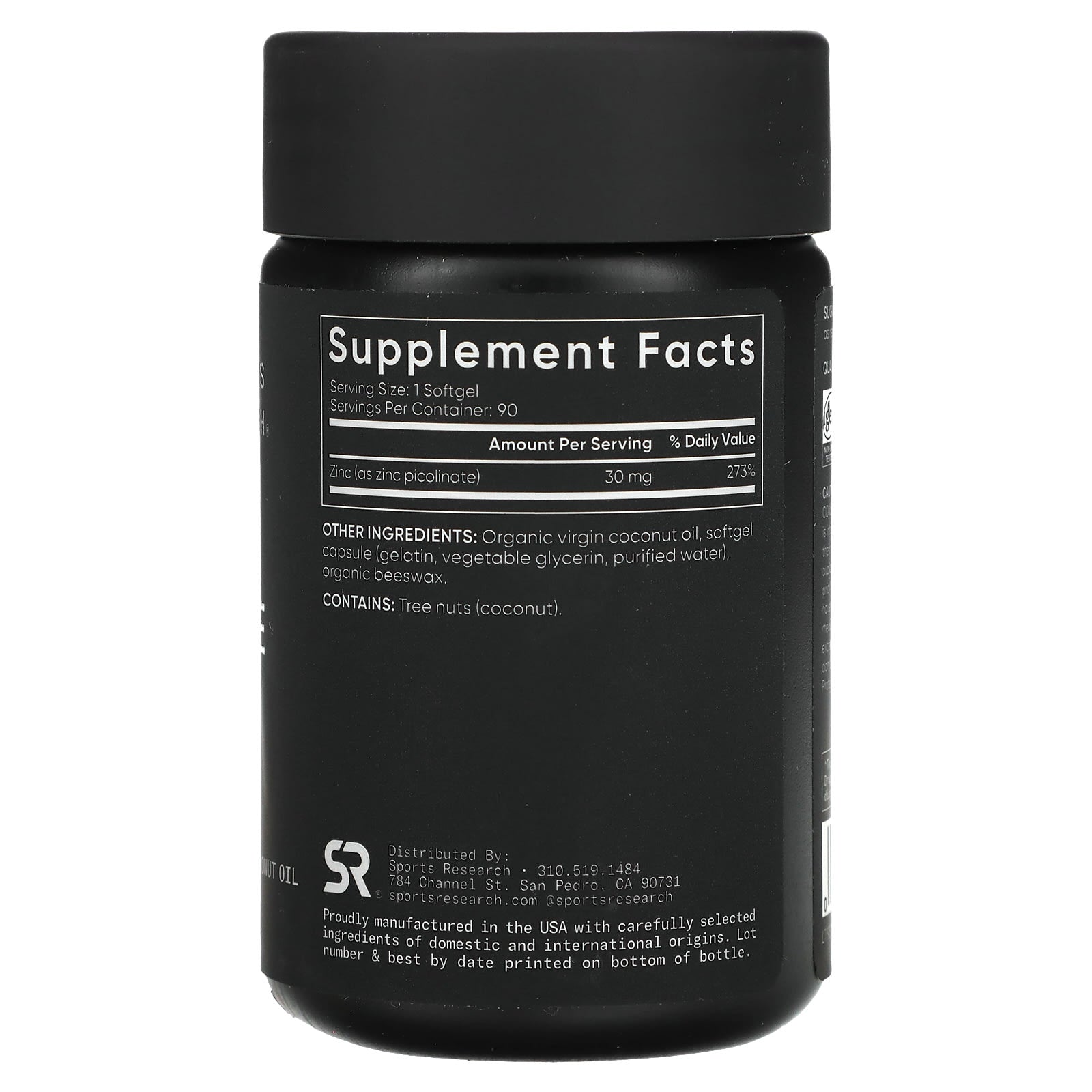 Sports Research, Zinc Picolinate, High Potency, 30 mg, 90 Softgels - Image 2
