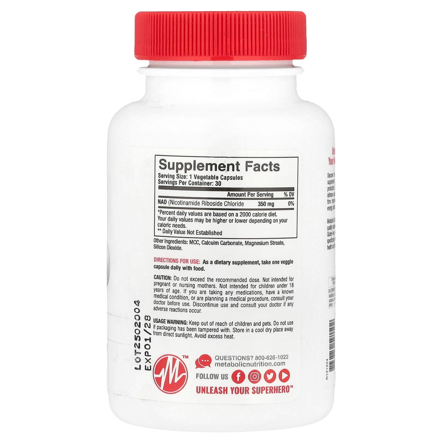 Metabolic Nutrition, NAD MAX™ , Anti-Aging Cellular Rejuvenator, 30 Capsules - Image 2