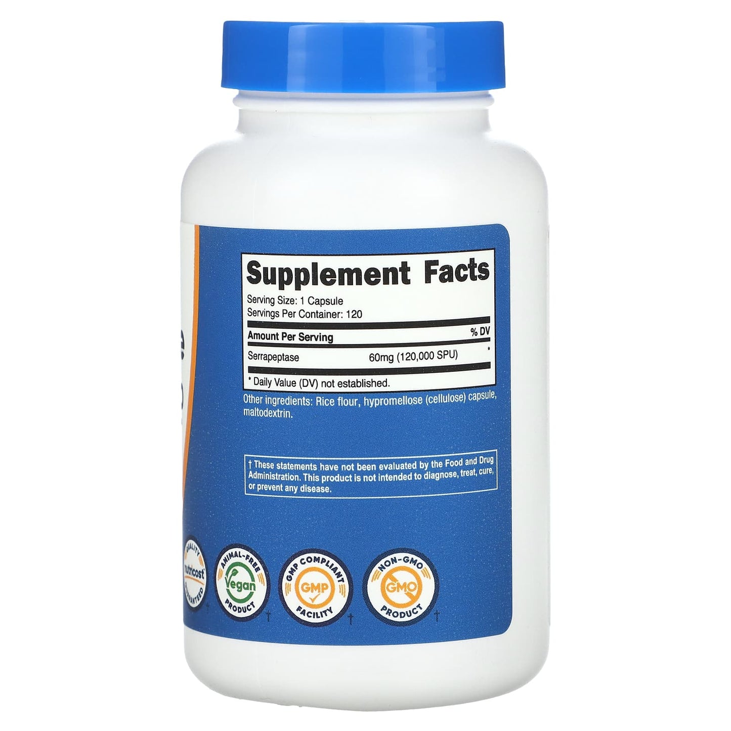 Nutricost, Serrapeptase, 60 mg (120,000 SPU), 120 Capsules - Image 2
