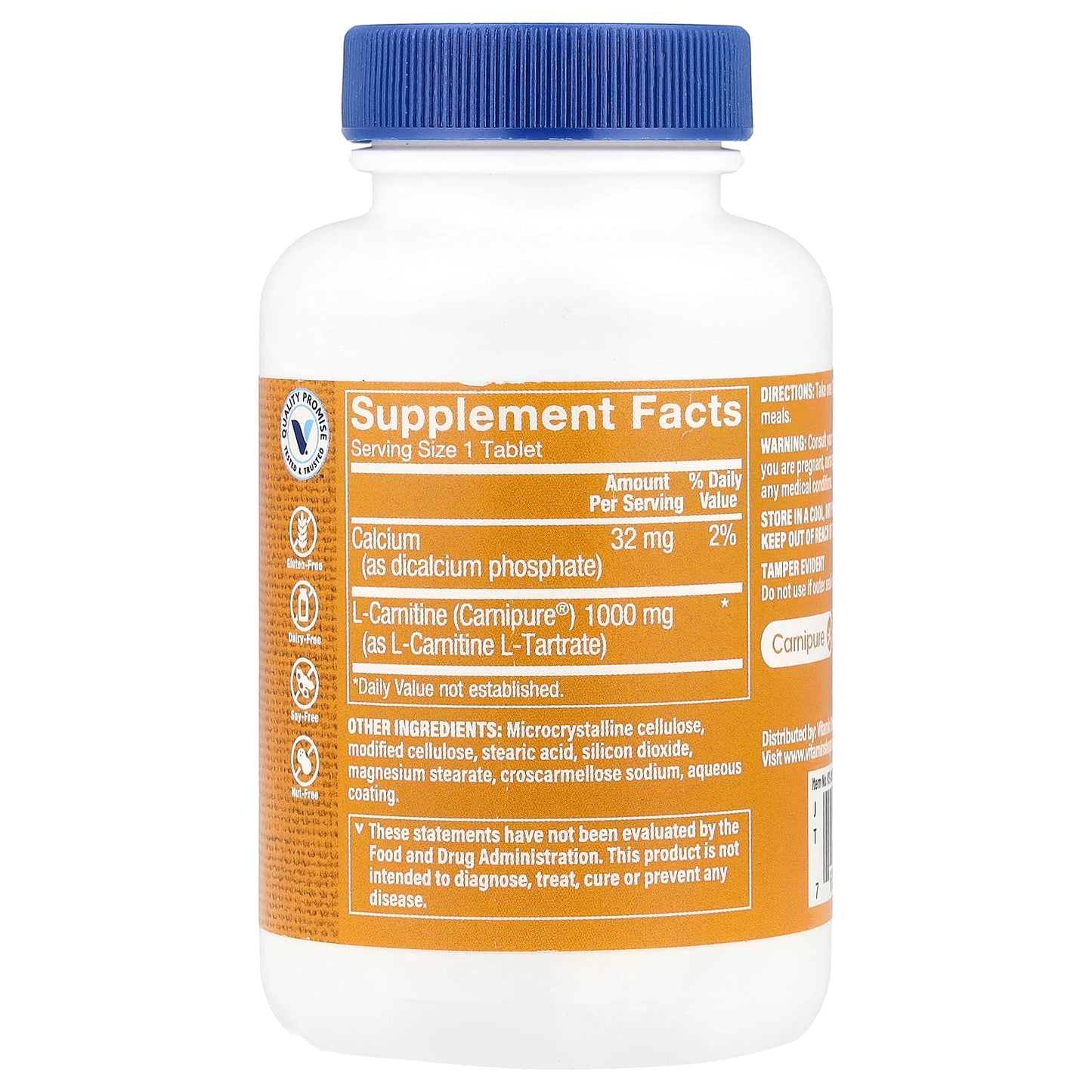 The Vitamin Shoppe, Carnipure® L-Carnitine, 1,000 mg, 50 Tablets - Image 2