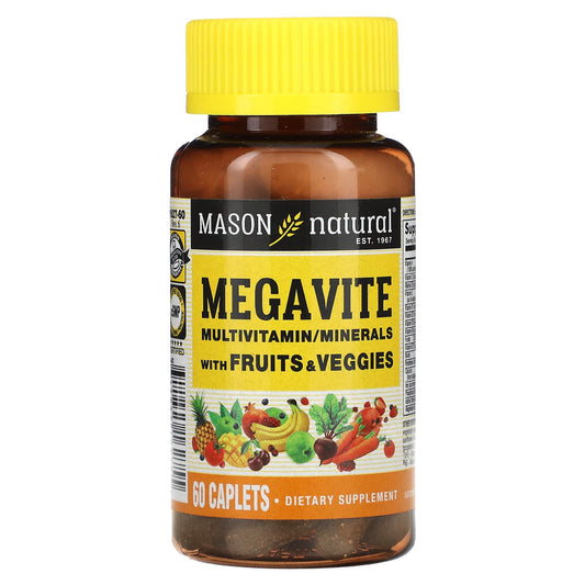 Mason Natural, Megavite, Multivitamin & Minerals, 60 Caplets - Image 1