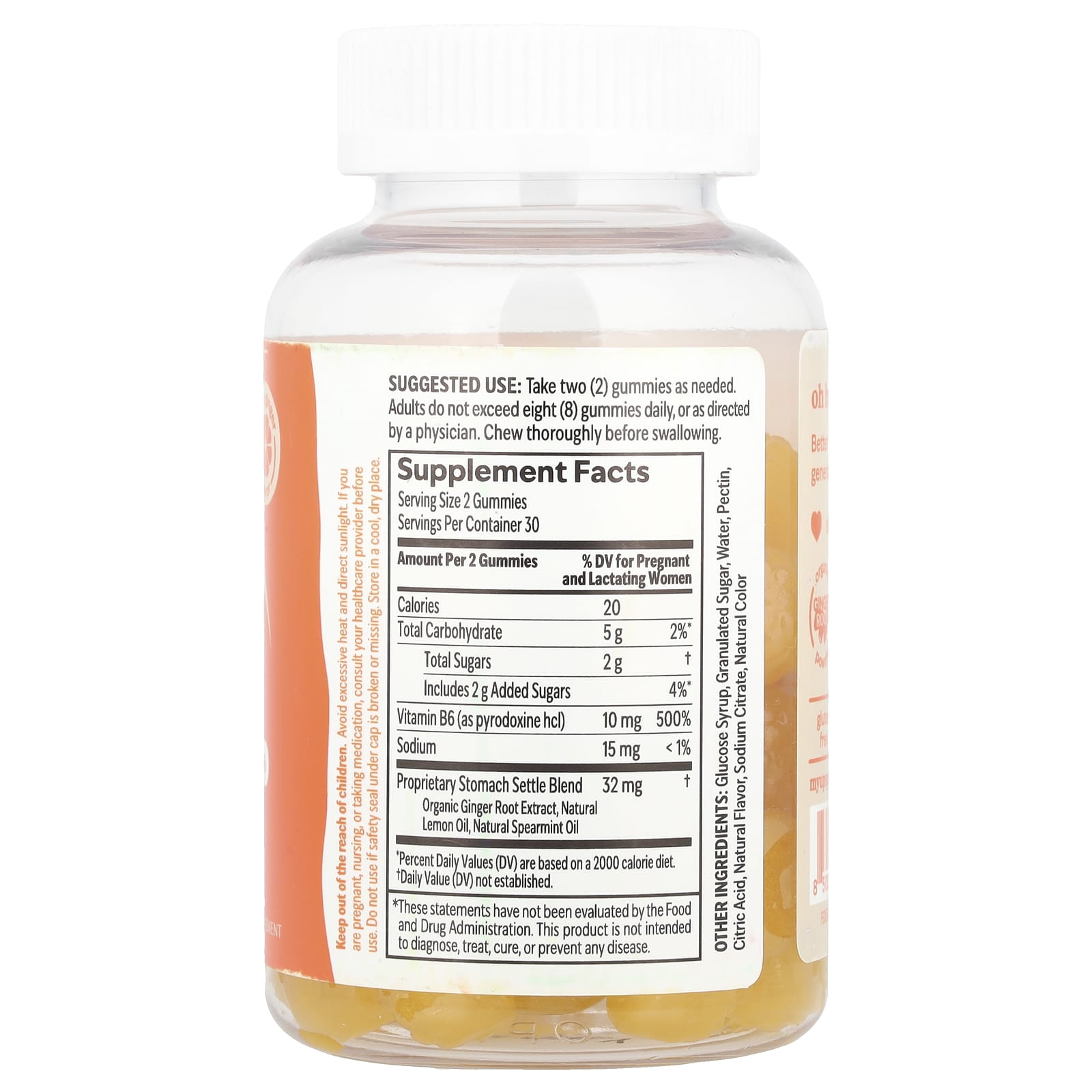 UpSpring, Morning Sickness Relief, Stomach Settle® Gummies, Lemon Ginger, 60 Vegan Gummies - Image 2