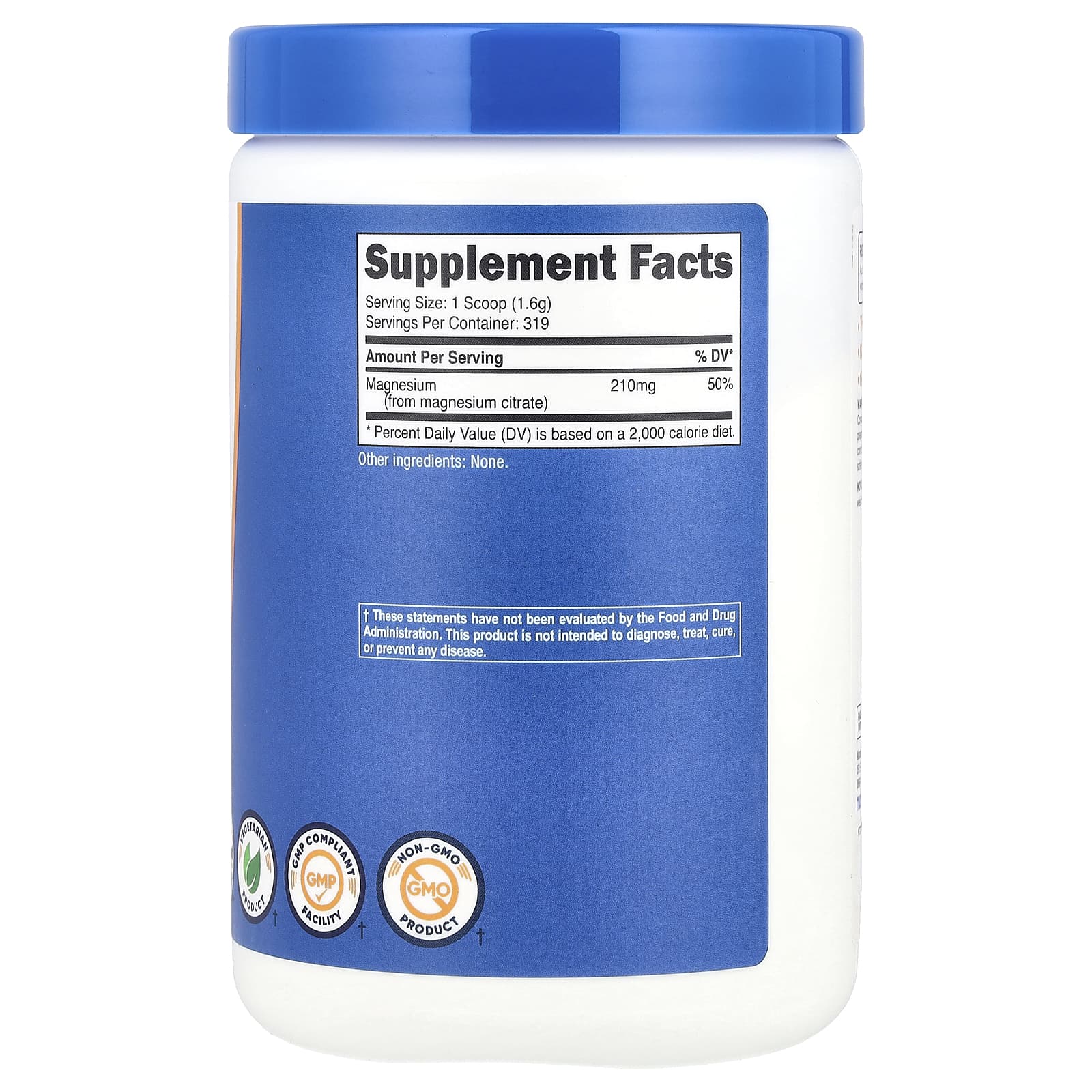 Nutricost, Magnesium Citrate, Unflavored , 210 mg, 17.9 oz (500 g) - Image 2