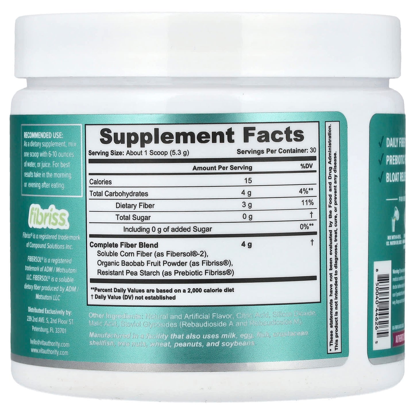 Vitauthority, Fiber Fix, Multi Fiber Gut Aid, Crisp Apple, 5.6 oz (159 g) - Image 2