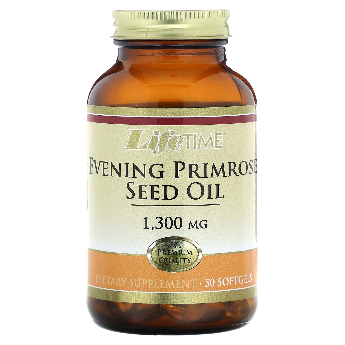 LifeTime Vitamins, Evening Primrose Seed Oil , 1,300 mg , 50 Softgels - Image 1