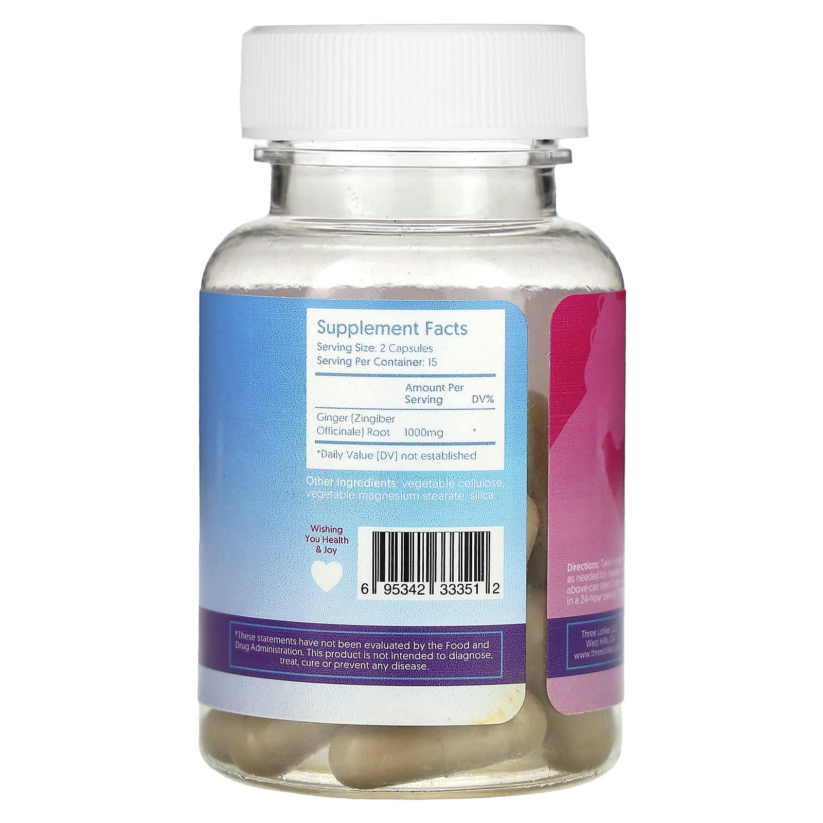 Preggie, Natural Ginger, 30 Capsules (500 mg per Capsule) - Image 2