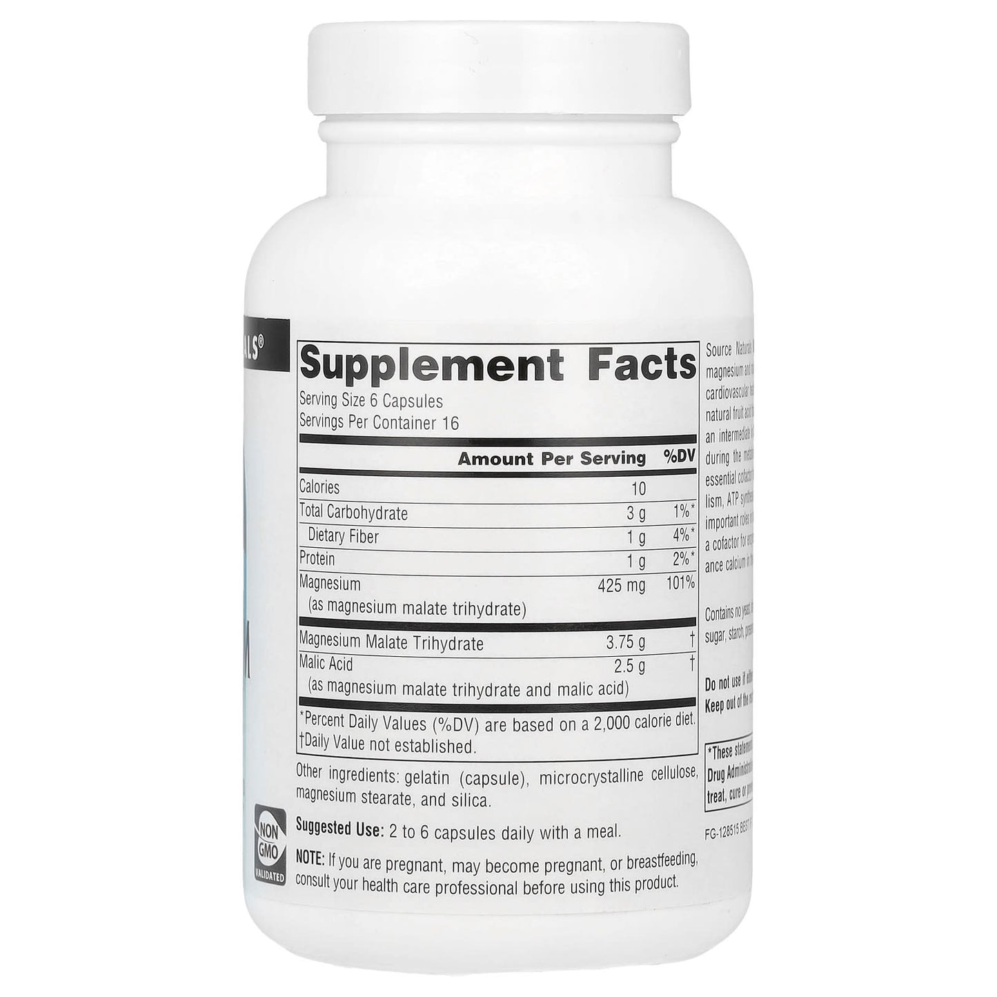Source Naturals, Magnesium Malate, 100 Capsules - Image 2